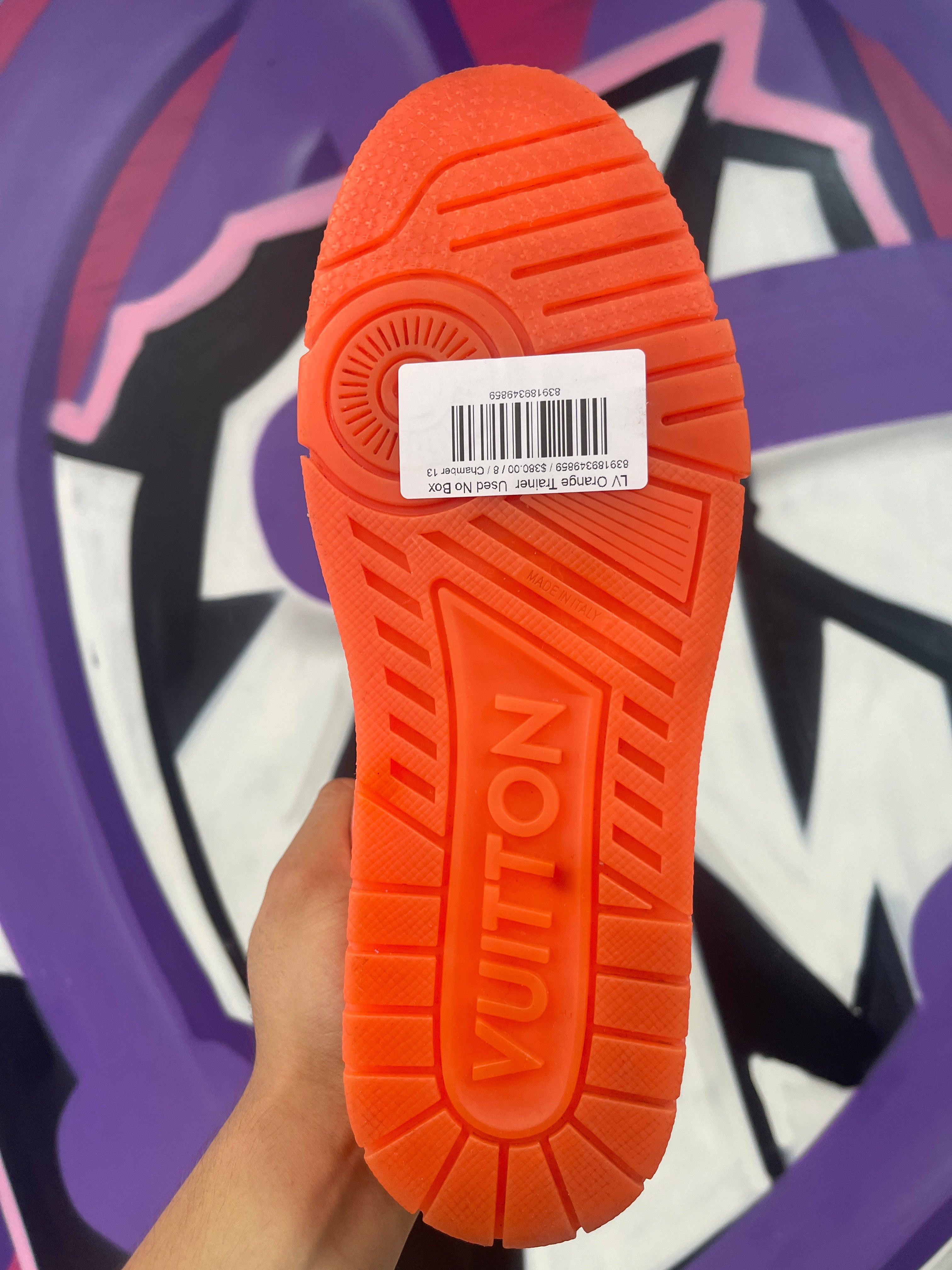 LV Orange Trainer  Used No Box
