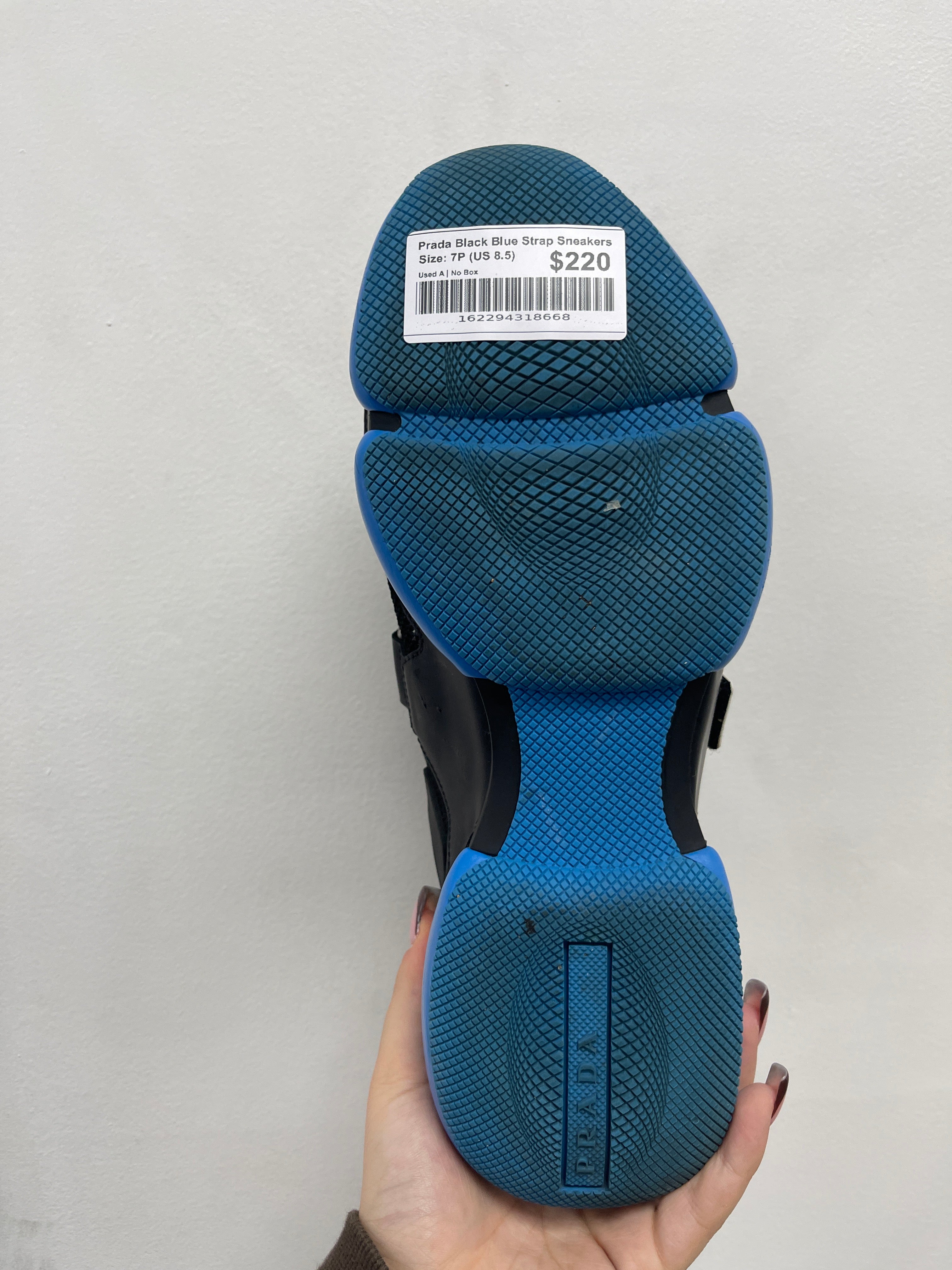 Prada Black Blue Strap Sneakers