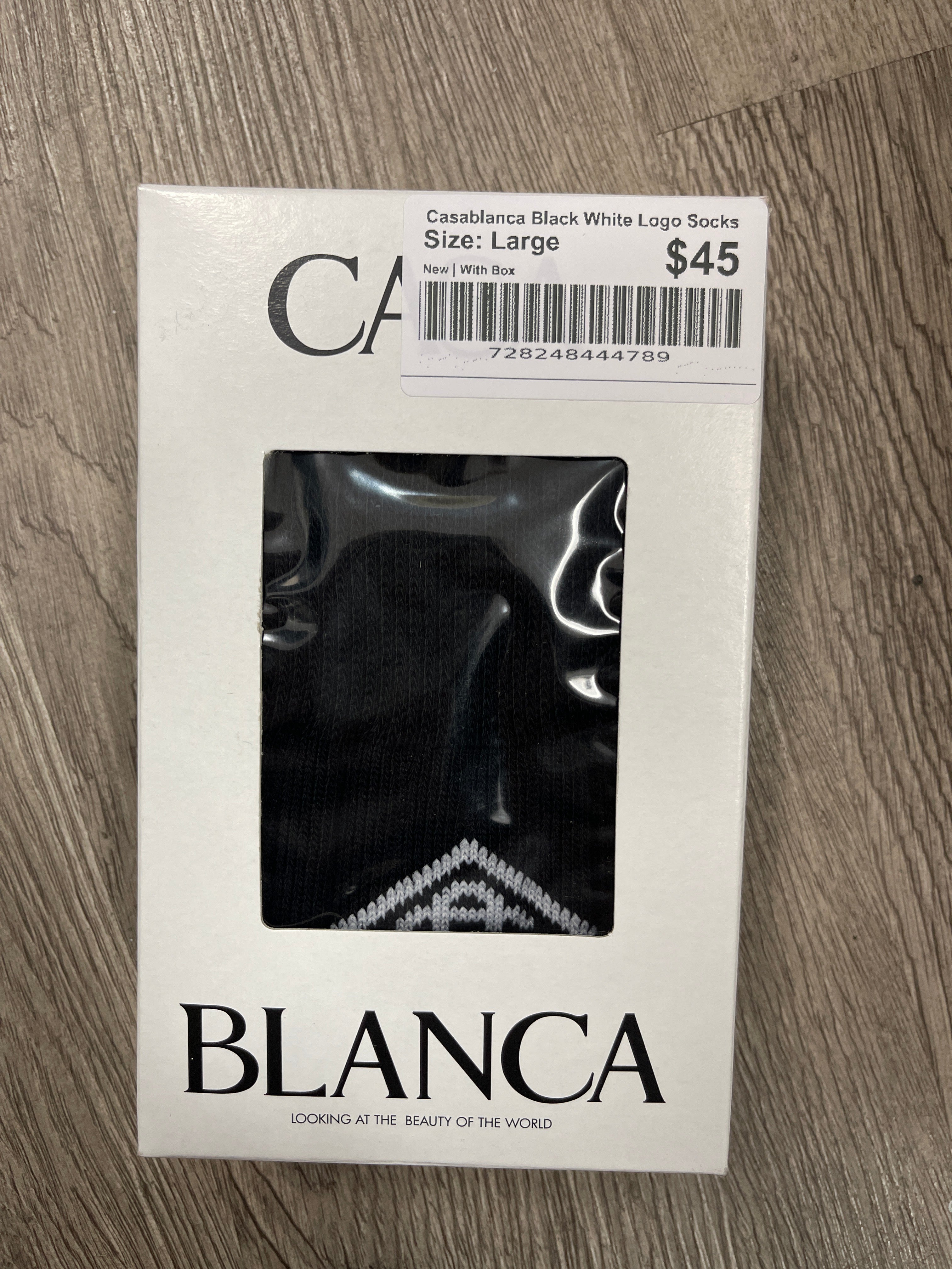 Casablanca Black White Logo Socks