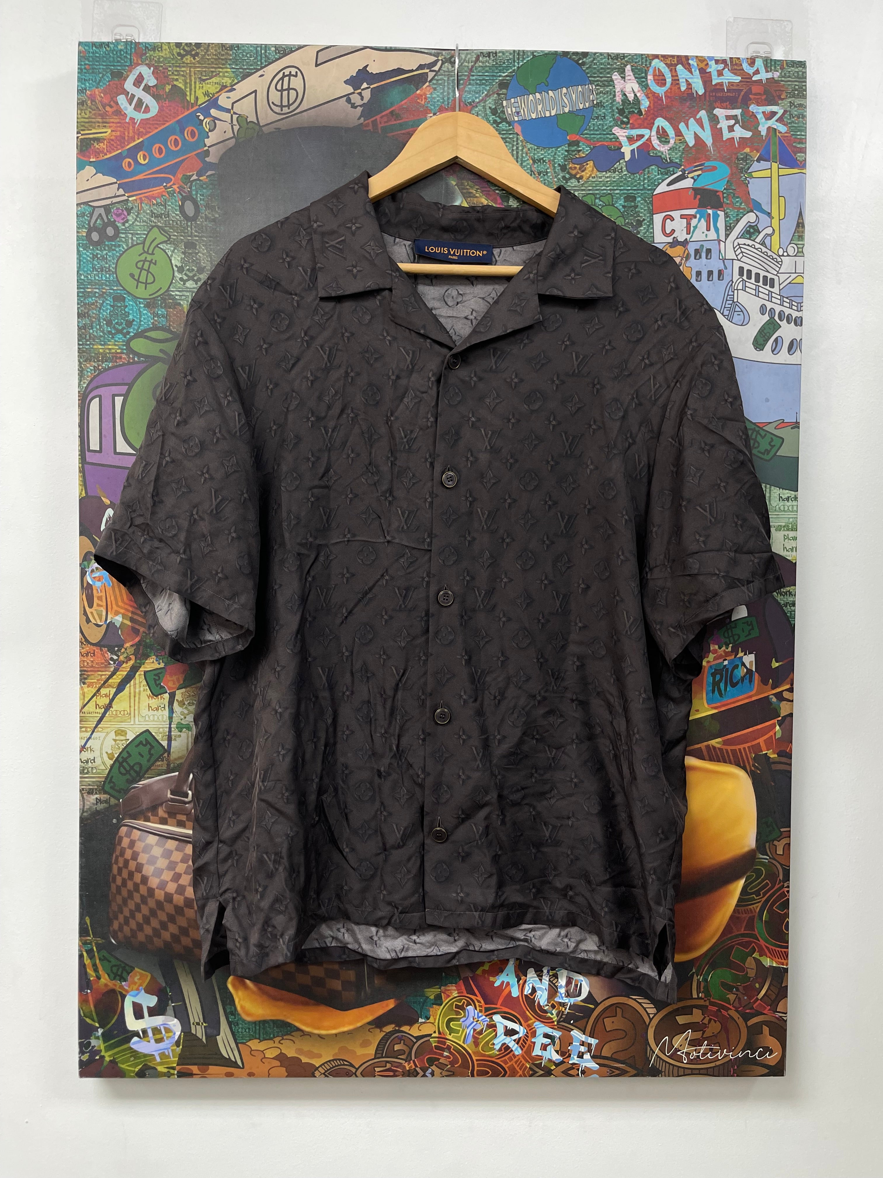 Louis Vuitton Silk Monogram Button Up Shirt