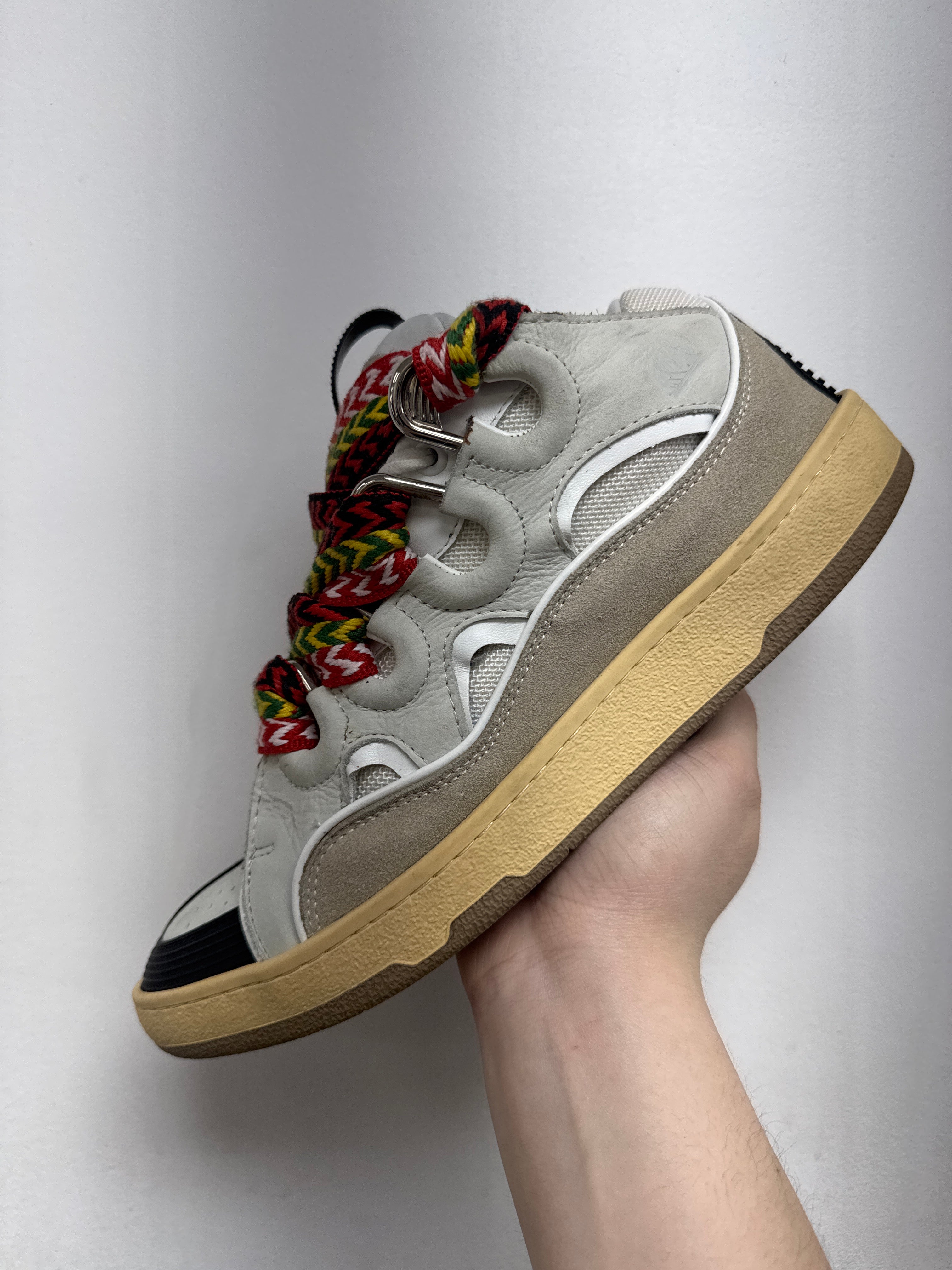 Lanvin Cream Rasta Curb Sneakers