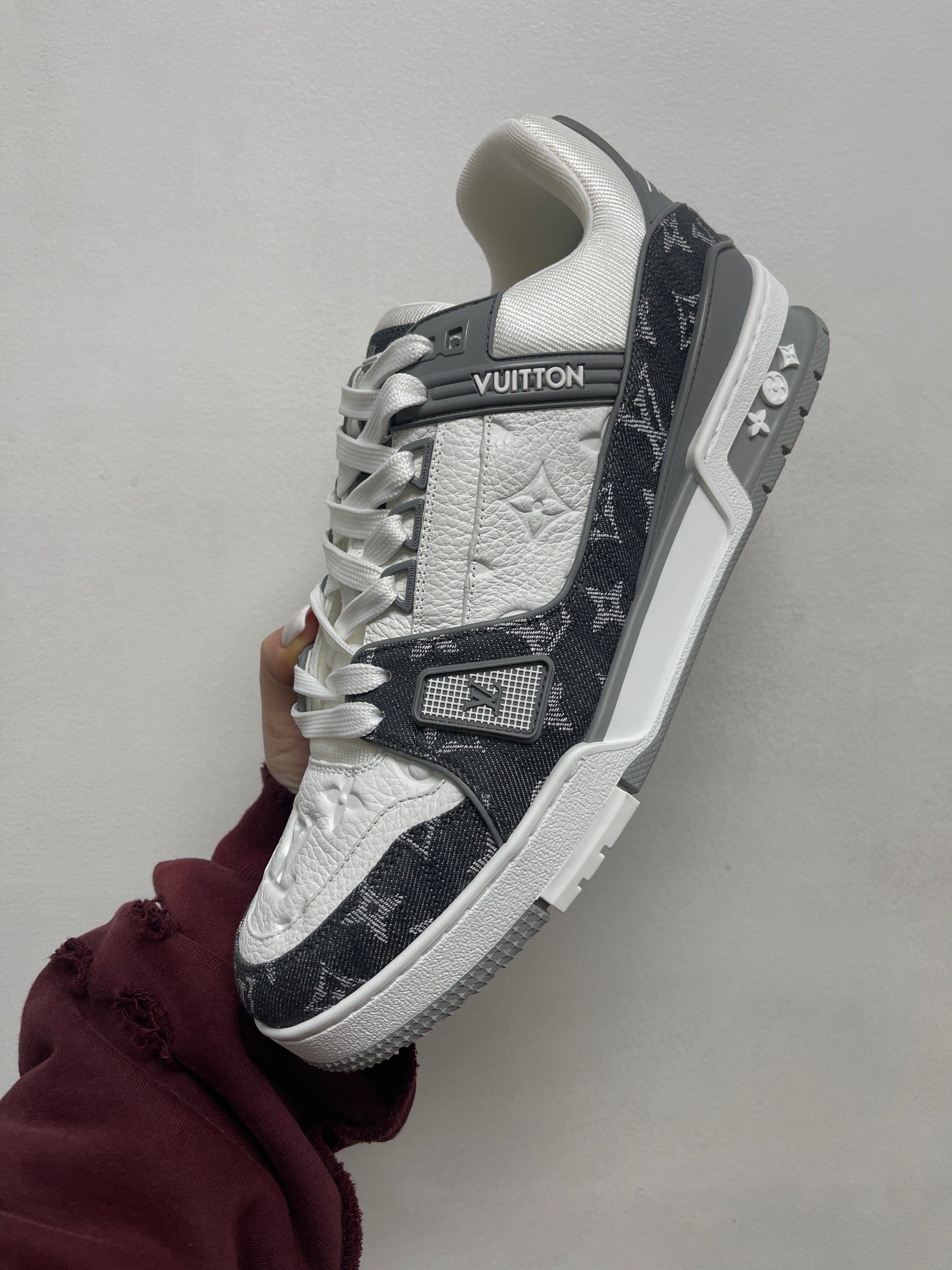 Louis Vuitton Grey Denim Monogram Trainer Sneakers