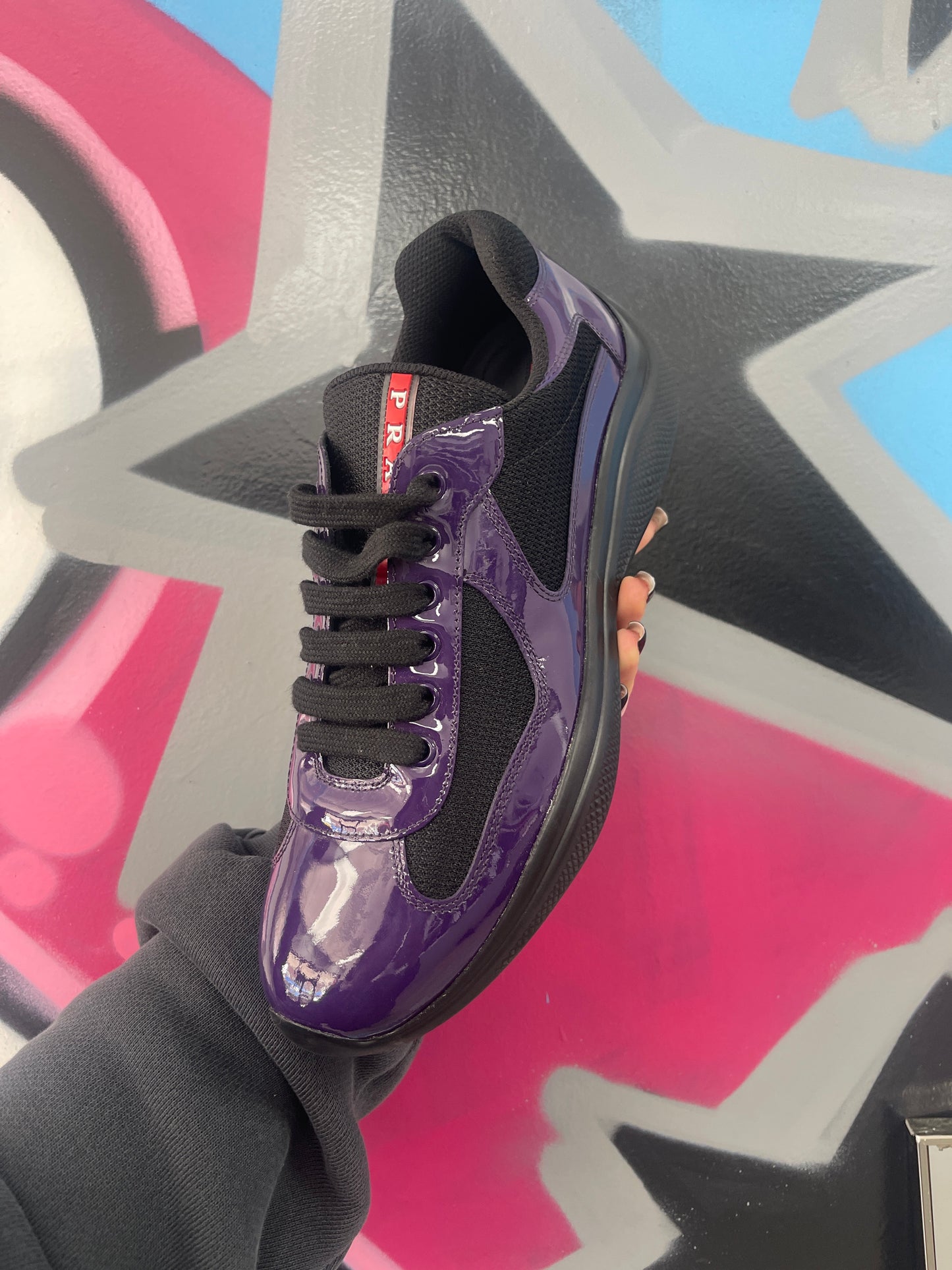 Prada Cup Purple Black Like New 7P (US 8.5) No Box