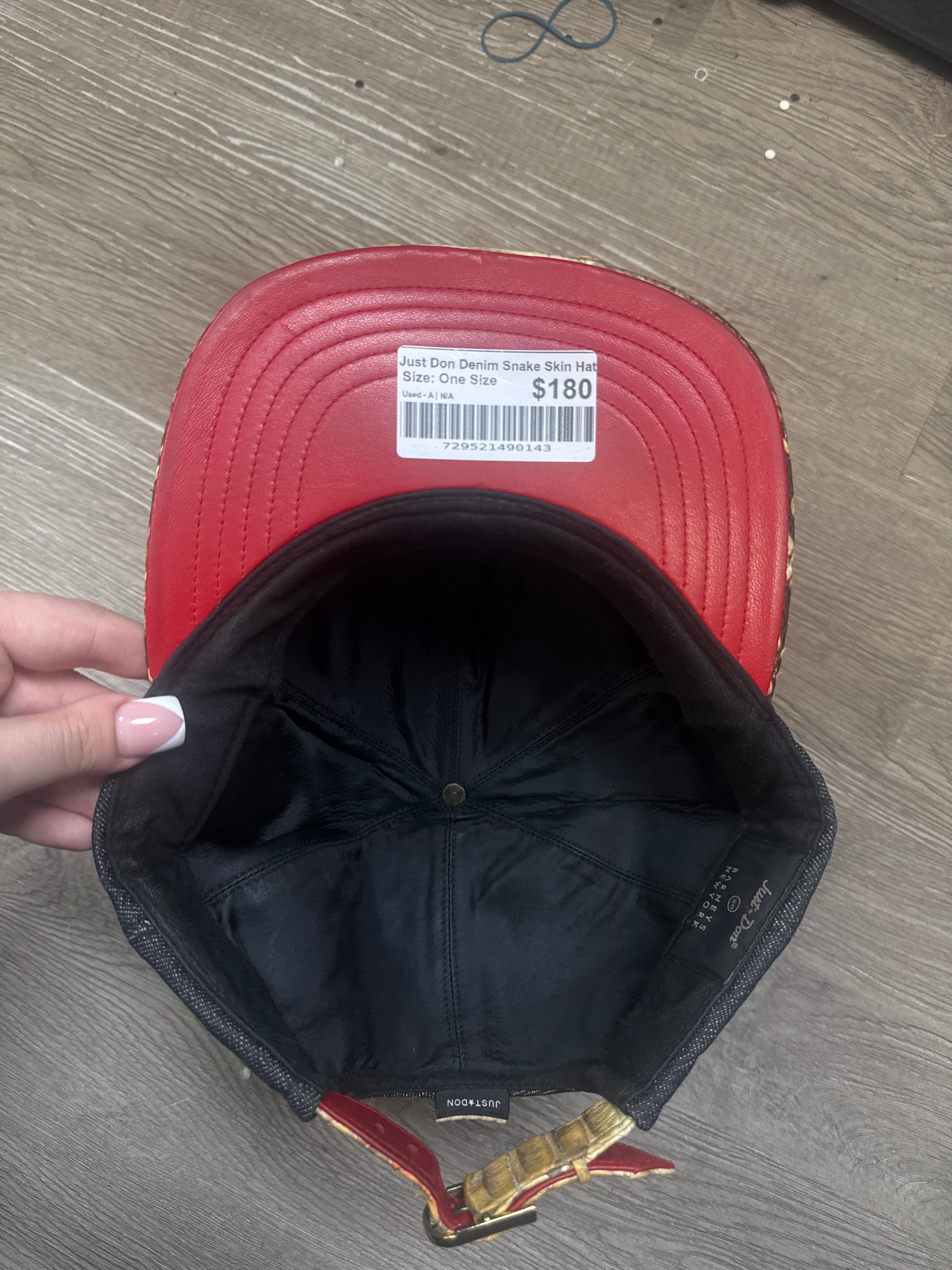 Just Don Denim Snake Skin Hat