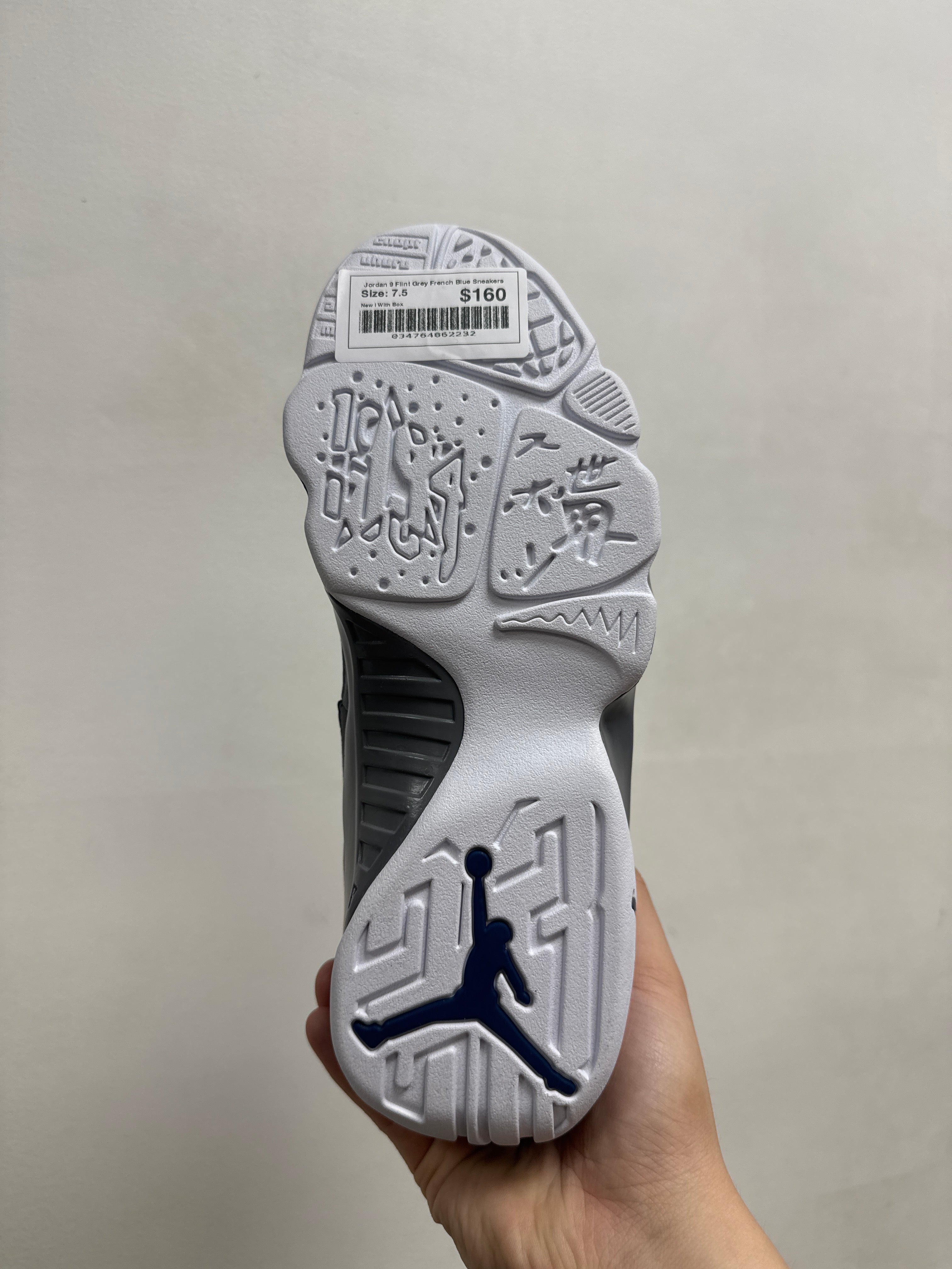 Jordan 9 Flint Grey French Blue Sneakers
