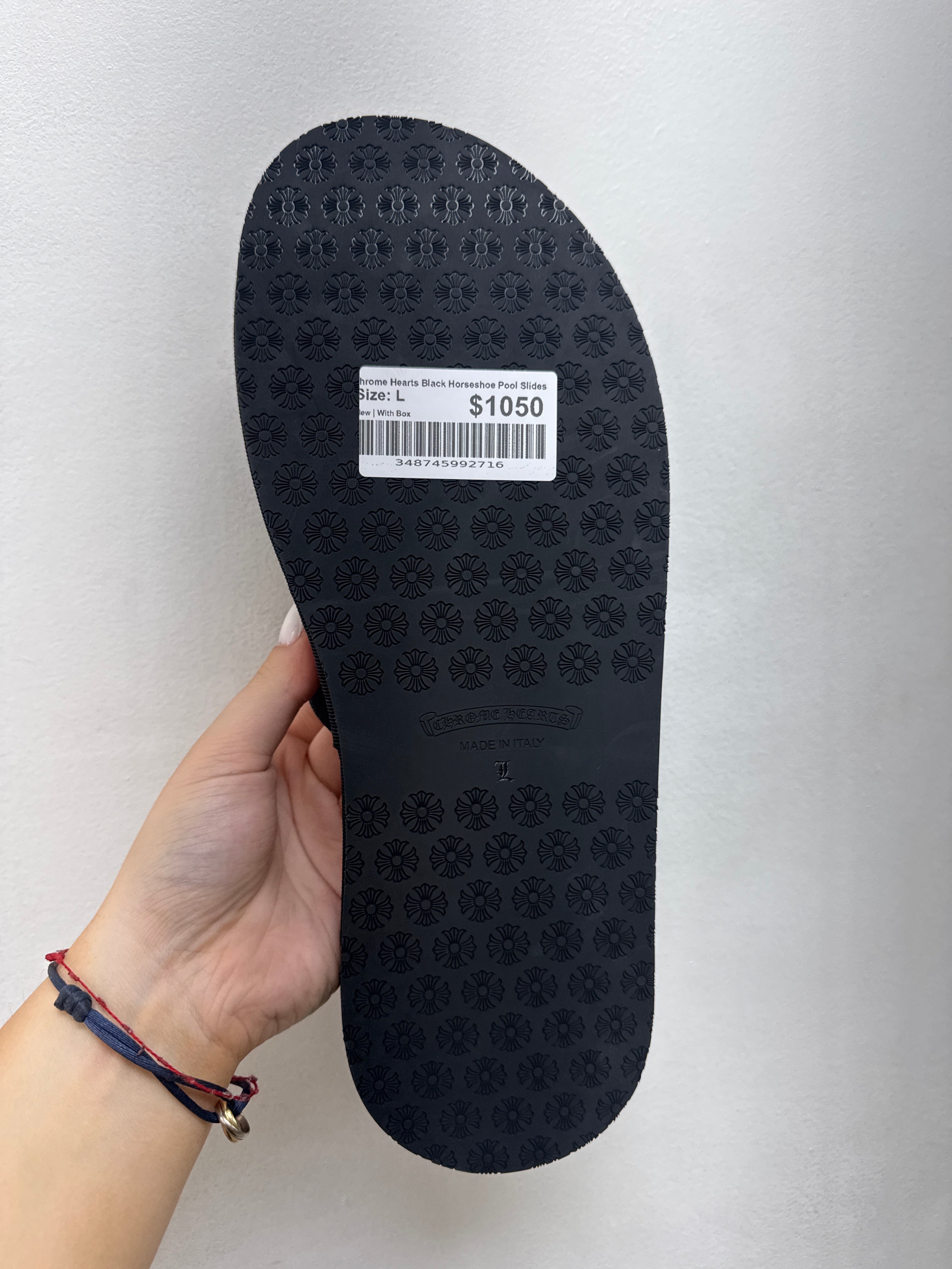 Chrome Hearts Black Horseshoe Pool Slides