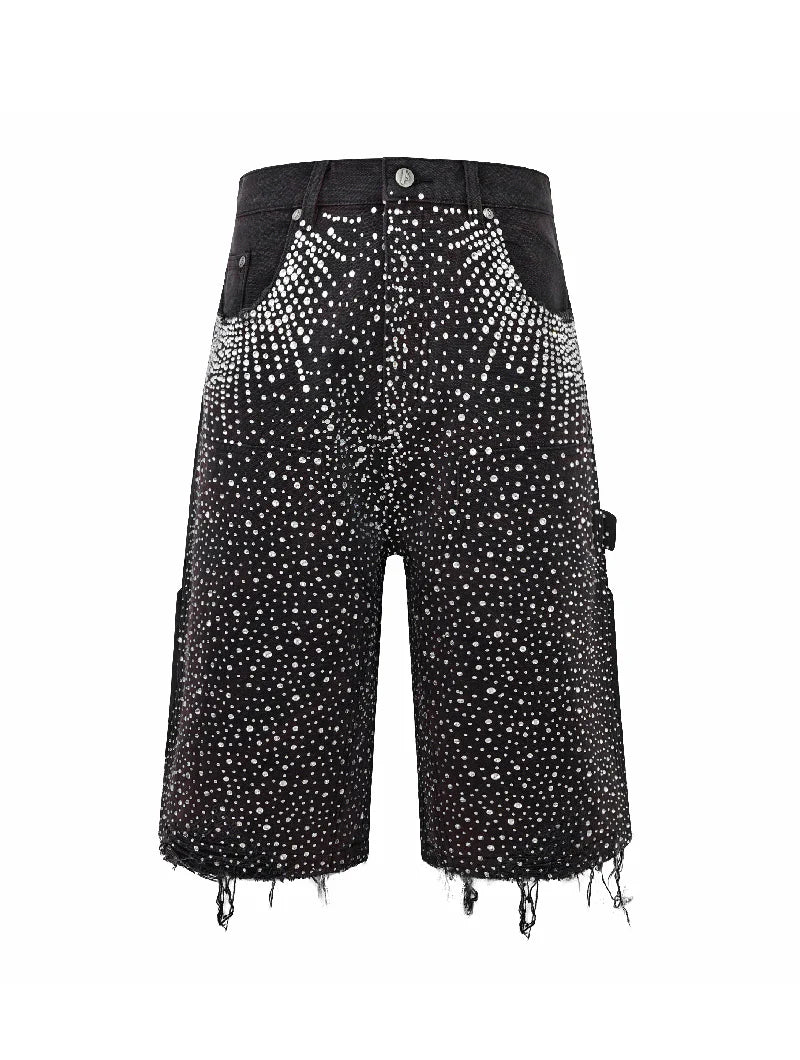 Birth of Royal Child 'Diamond' Black Jean Shorts