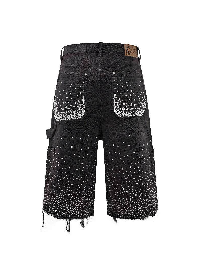 Birth of Royal Child 'Diamond' Black Jean Shorts