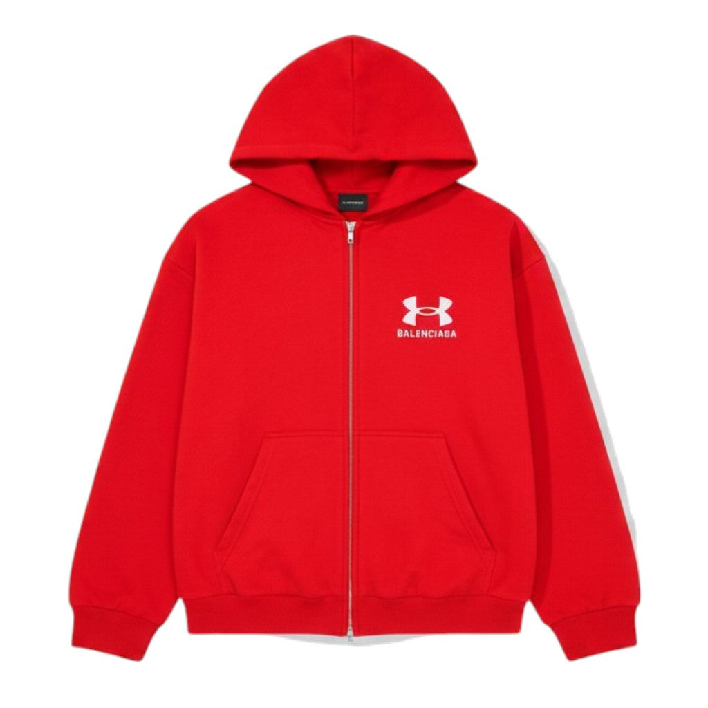 Balenciaga 'Under Armour' Red Zip Up Hoodie