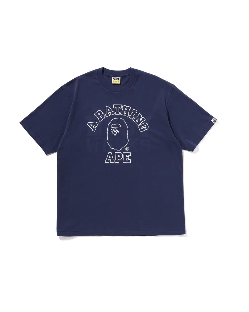 Bape College Relaxed Fit Navy Tee