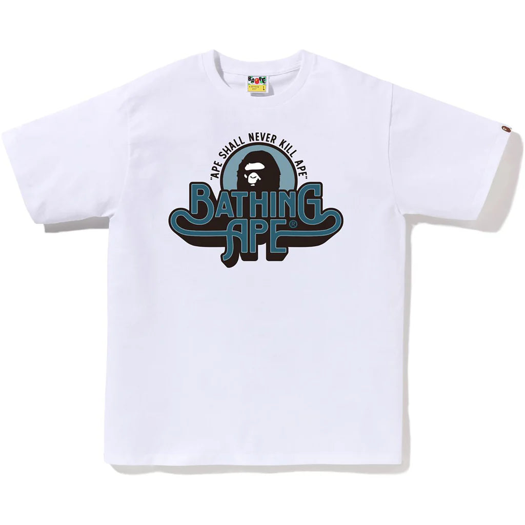 Bape Genuine Garment Logo White & Blue Tee