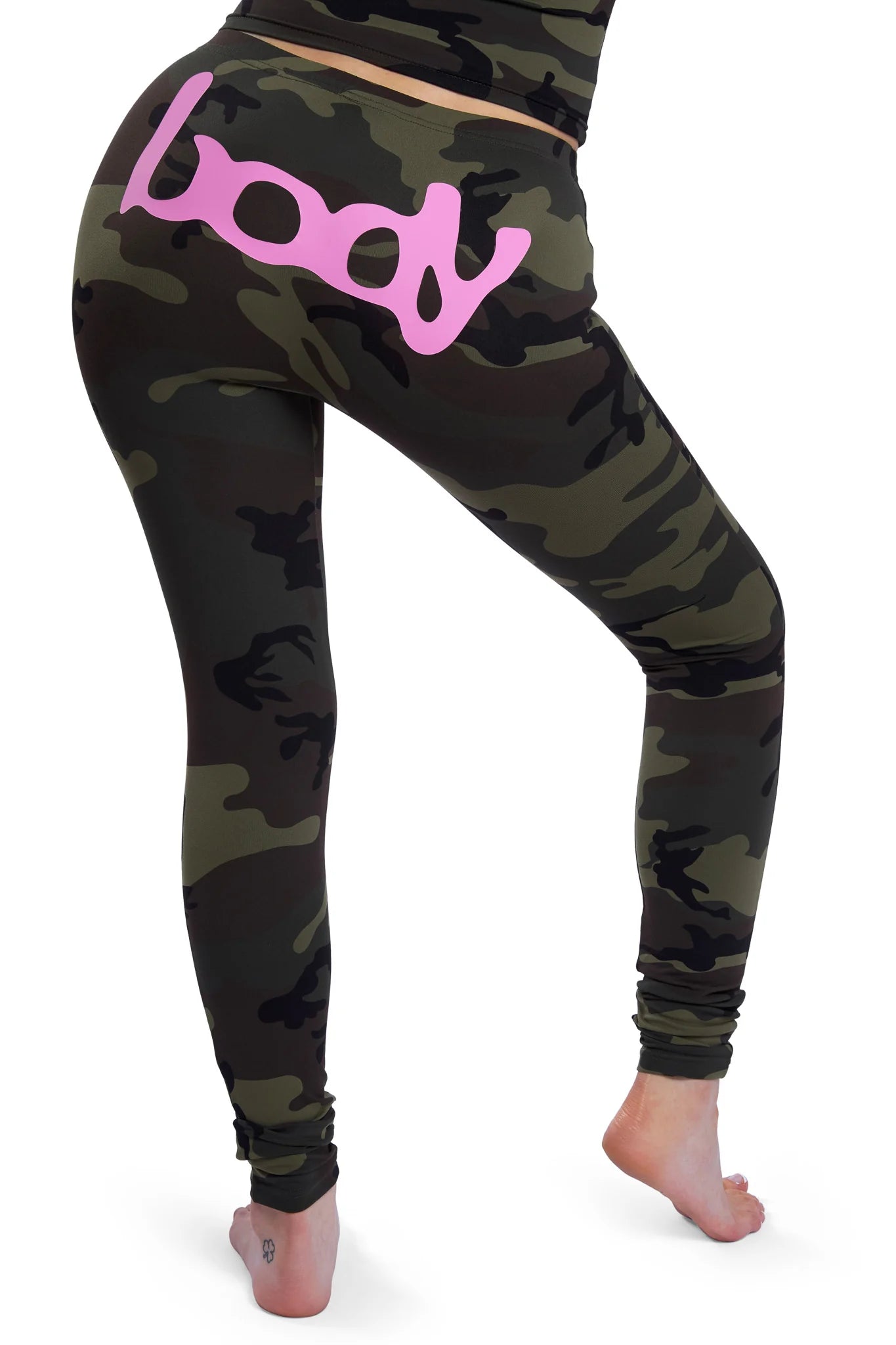 Body By Raven 'Basic 2.0' Camo Pink Straight Leggings