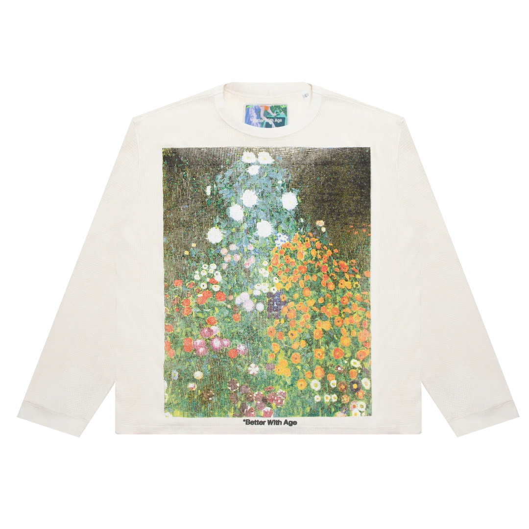 Better With Age 'Chamomile Waffle' White LS Tee