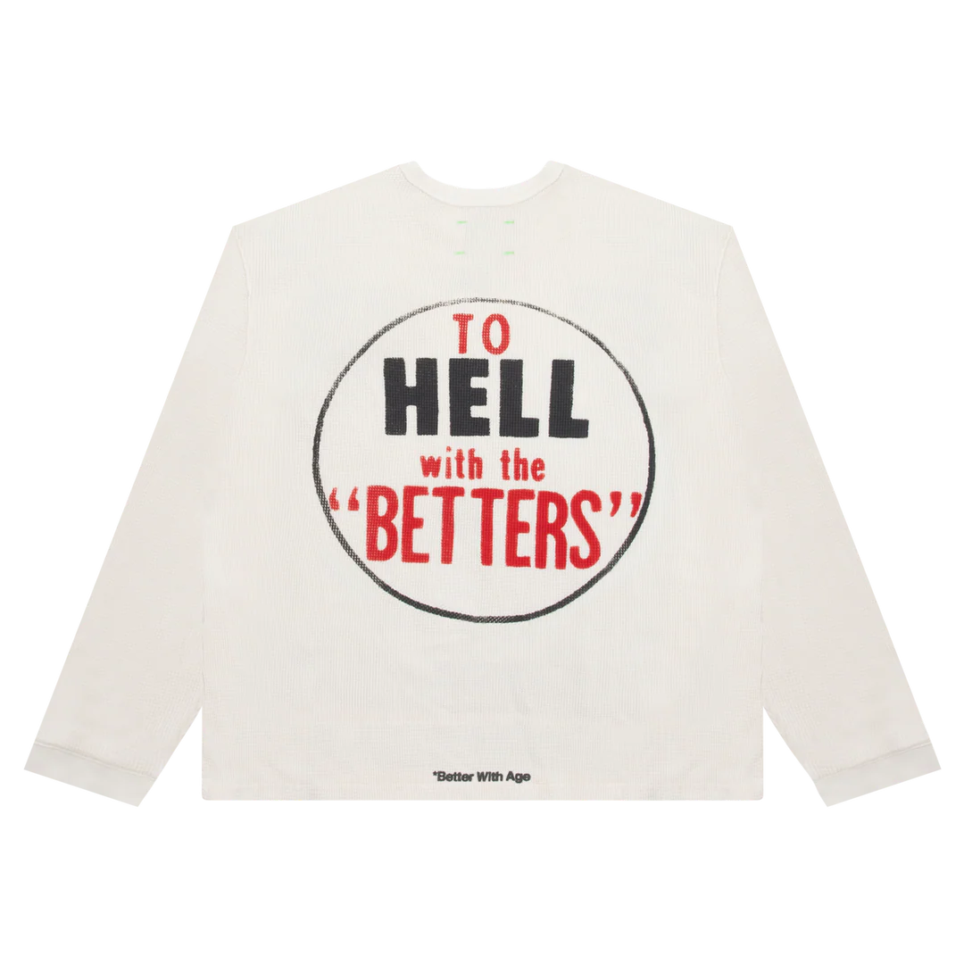 Better With Age 'Chamomile Waffle' White LS Tee