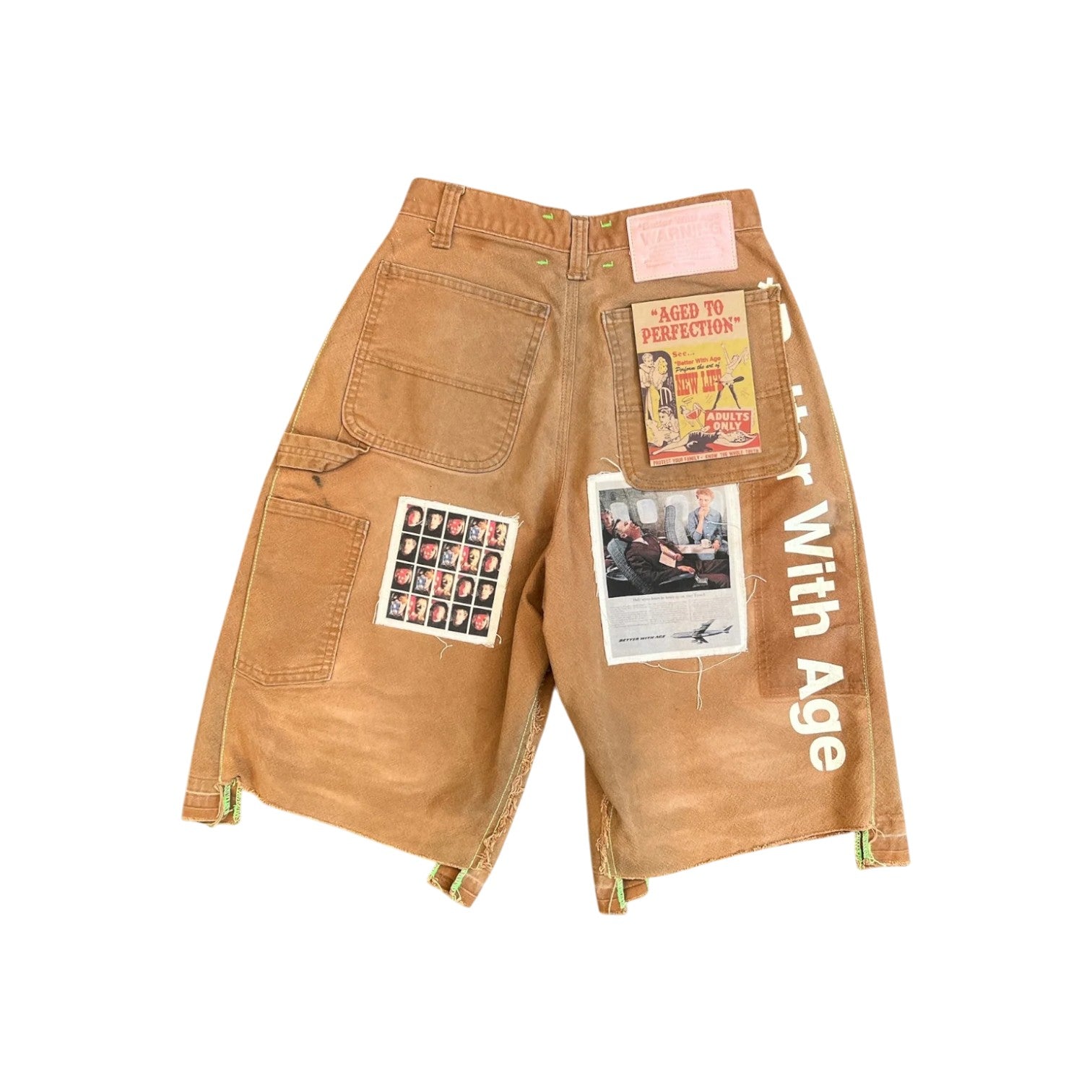Better With Age 'Cocktail Single Knee' Multicolor Carpenter Shorts
