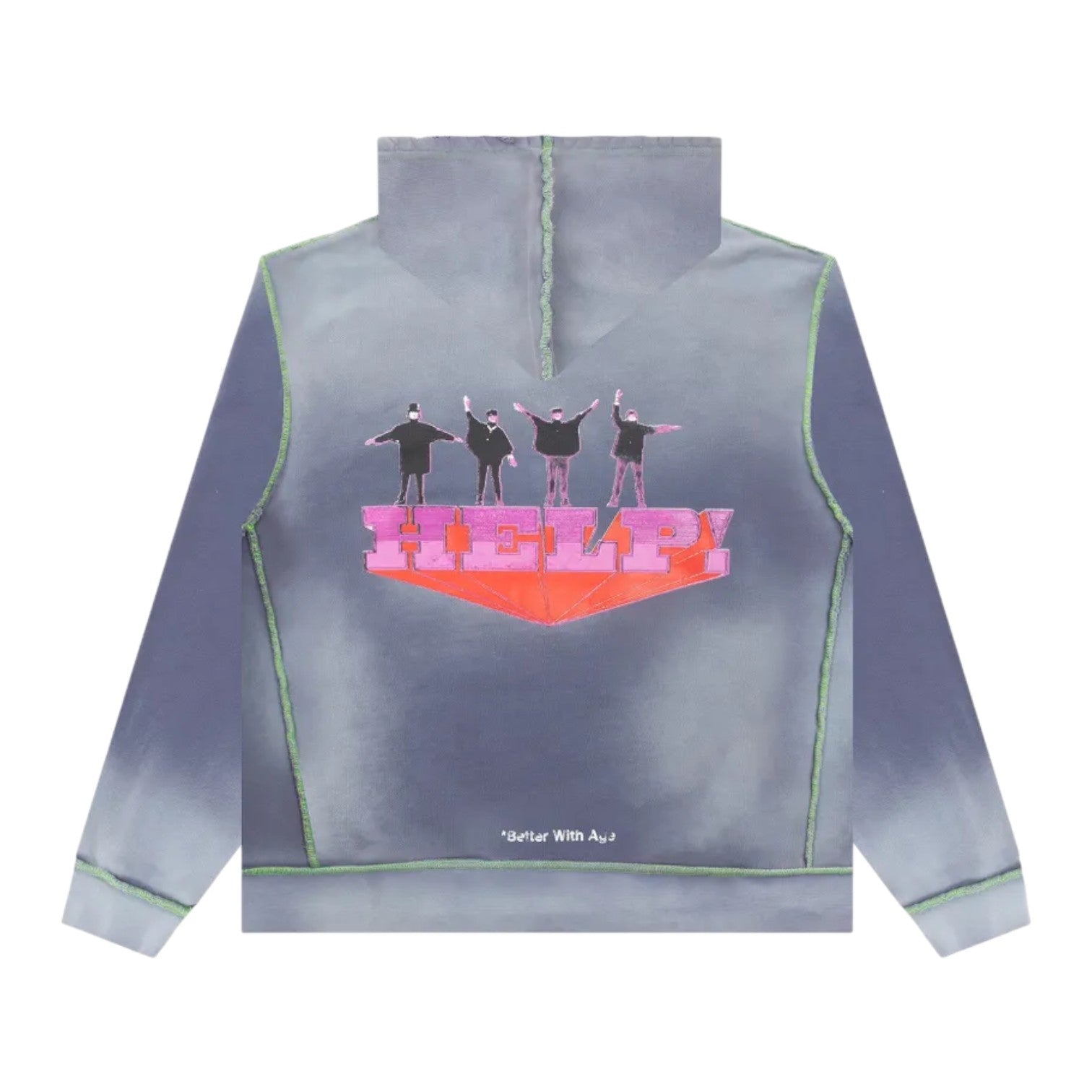 Better With Age 'Help' Multicolor Hoodie