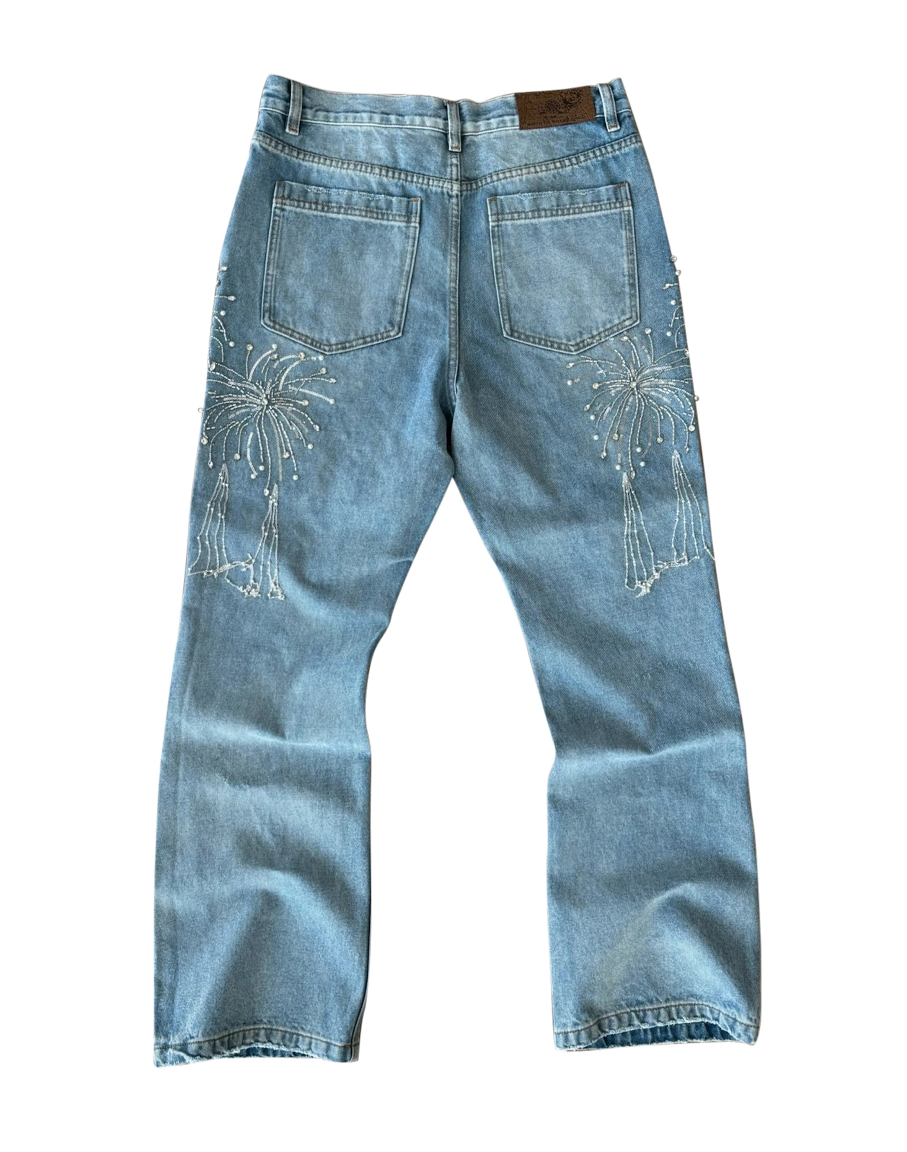 Birth Of A Royal Child 'Fireworks' Blue Wash Jeans
