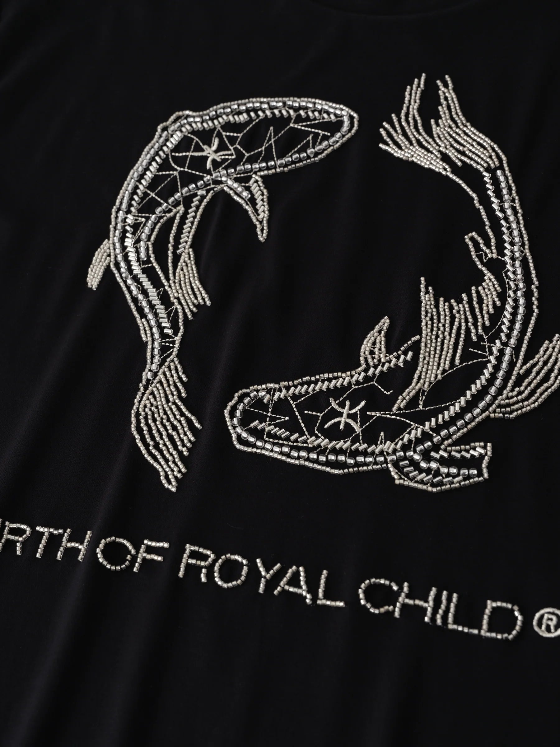 Birth of Royal Child 'Zodiac Pisces' Black Tee