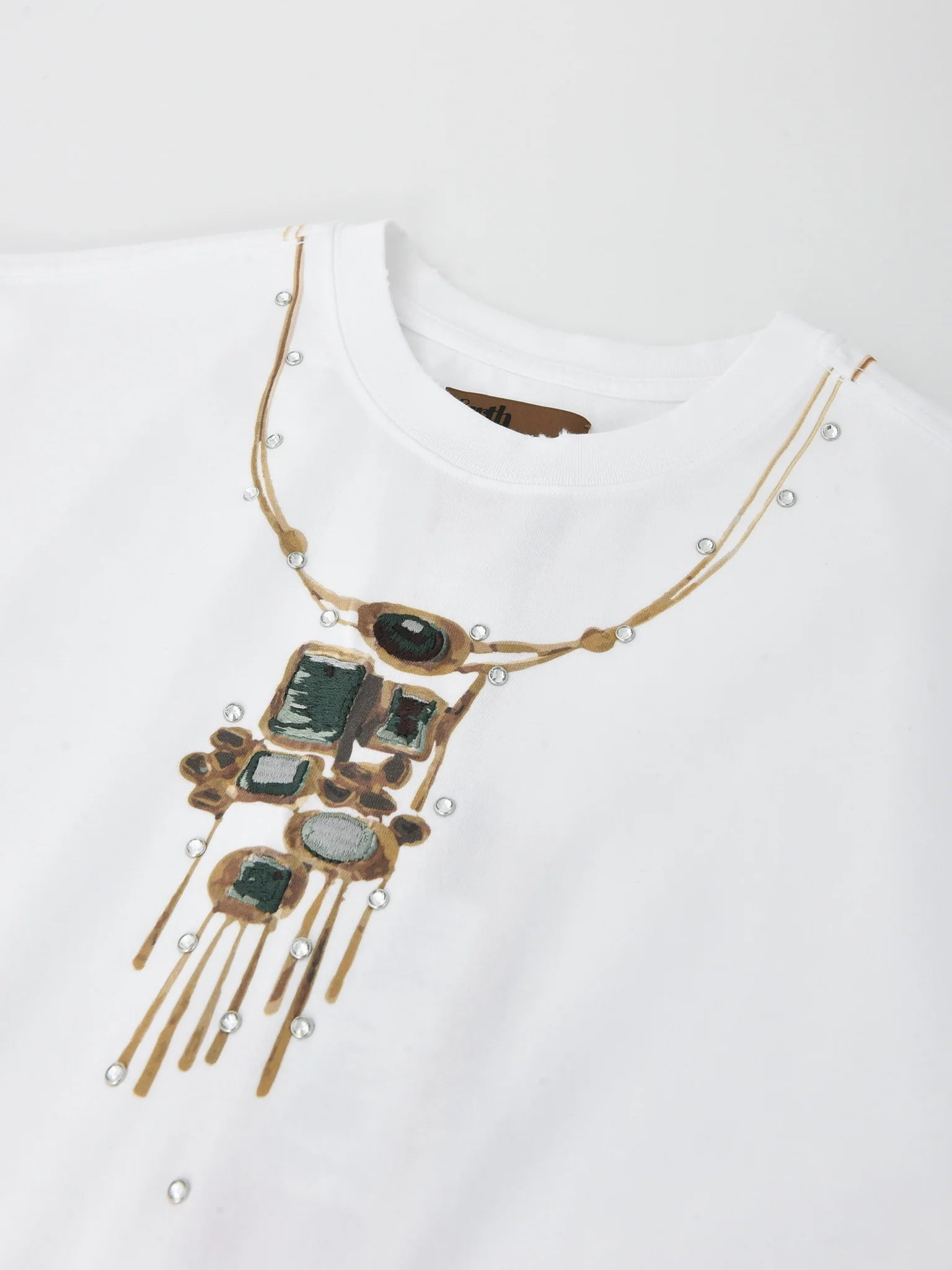 Birth of a Royal Child 'Gemstone Necklace' White Tee