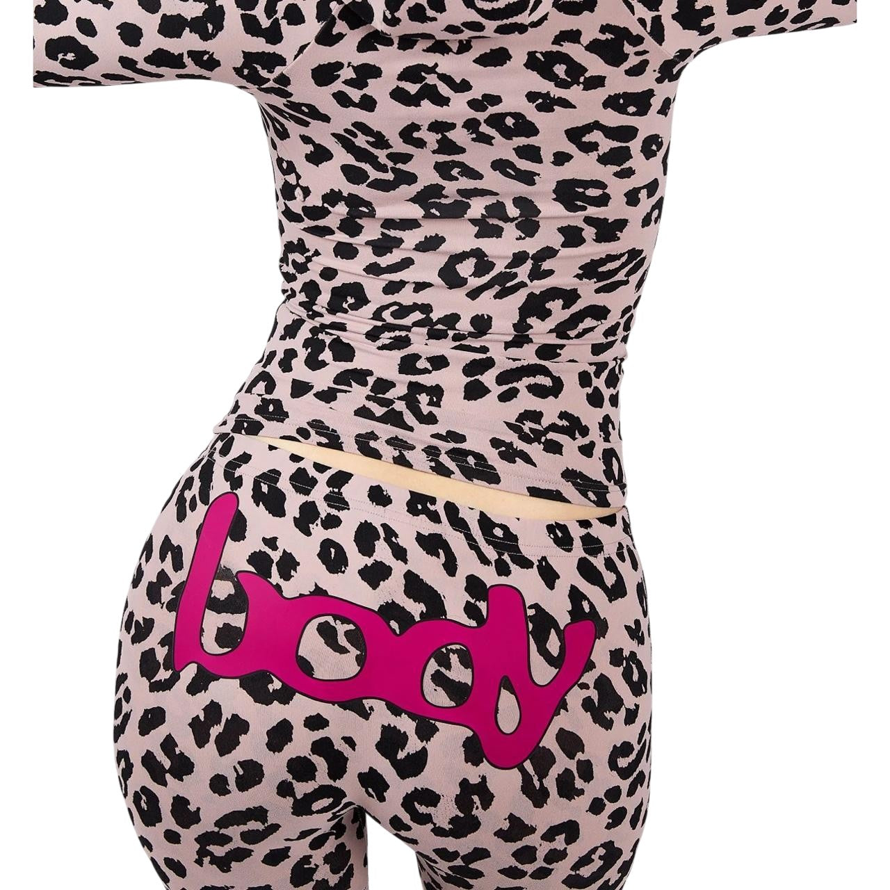 Body By Raven 'Basic 2.0 Ultra Low Rise' Pastel Leopard & Pink Leggings