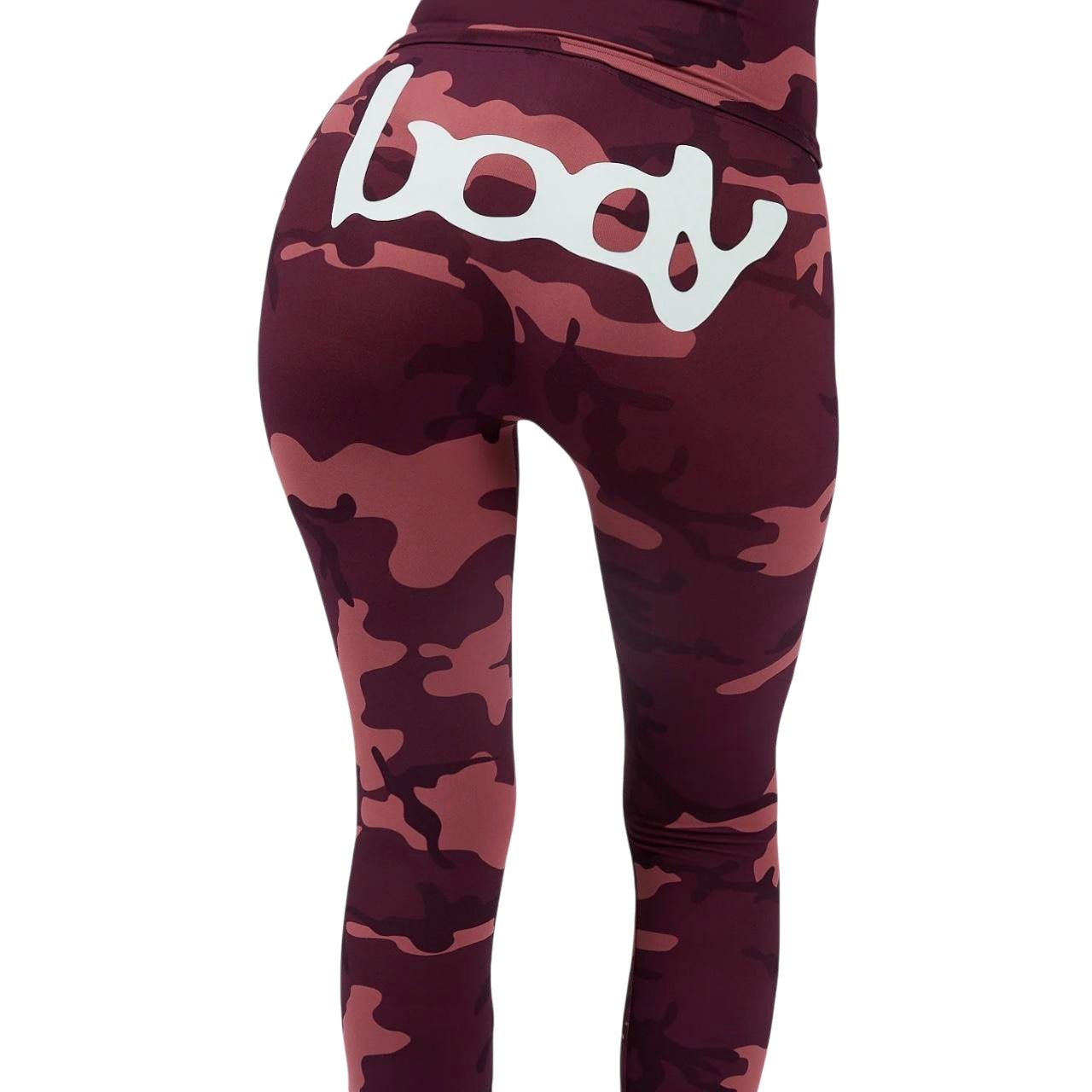 Body By Raven 'Basic 2.0 Ultra Low Rise' Berry Camo & Sky Blue Leggings