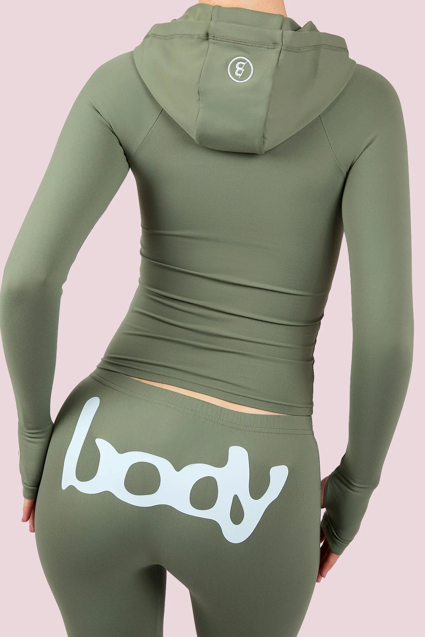 Body By Raven 'Basics 2.0' Olive & Sky Blue Zip Up Hoodie