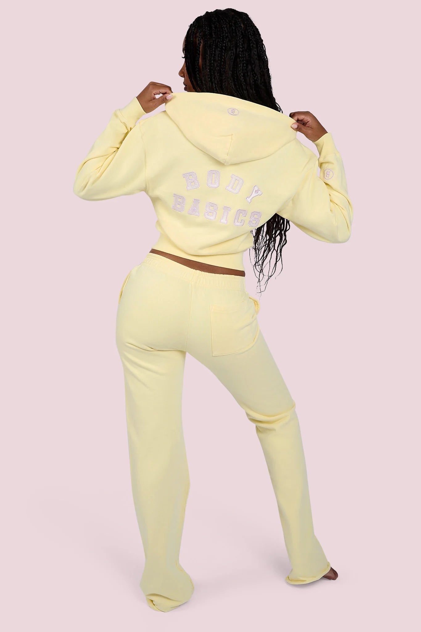 Body By Raven 'University' Butter Yellow & Lavender Hoodie