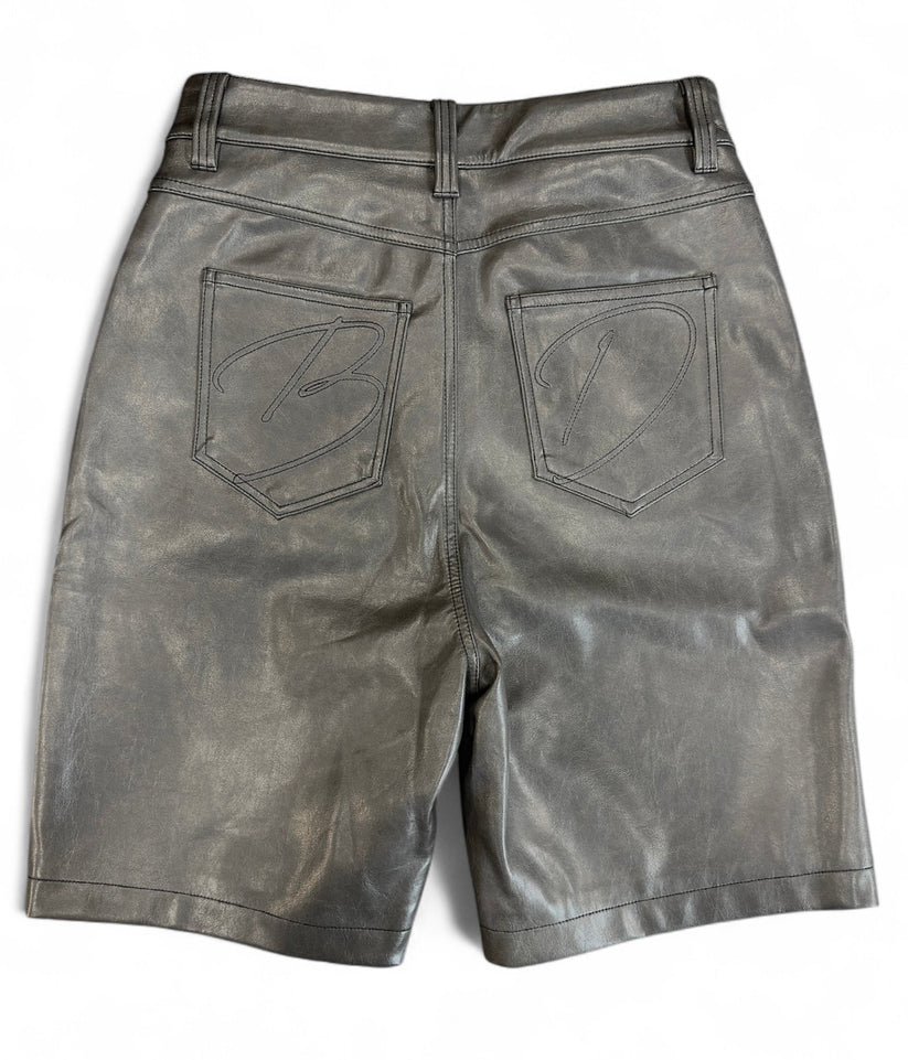 Bottega Desires Grey Leather Shorts