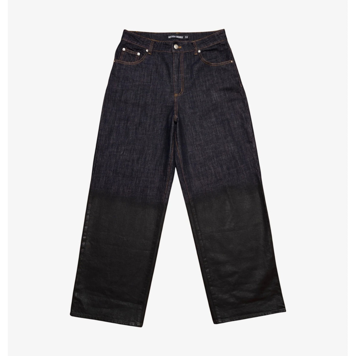 Bottega Desires 'Baggy Wax' Blue Jeans