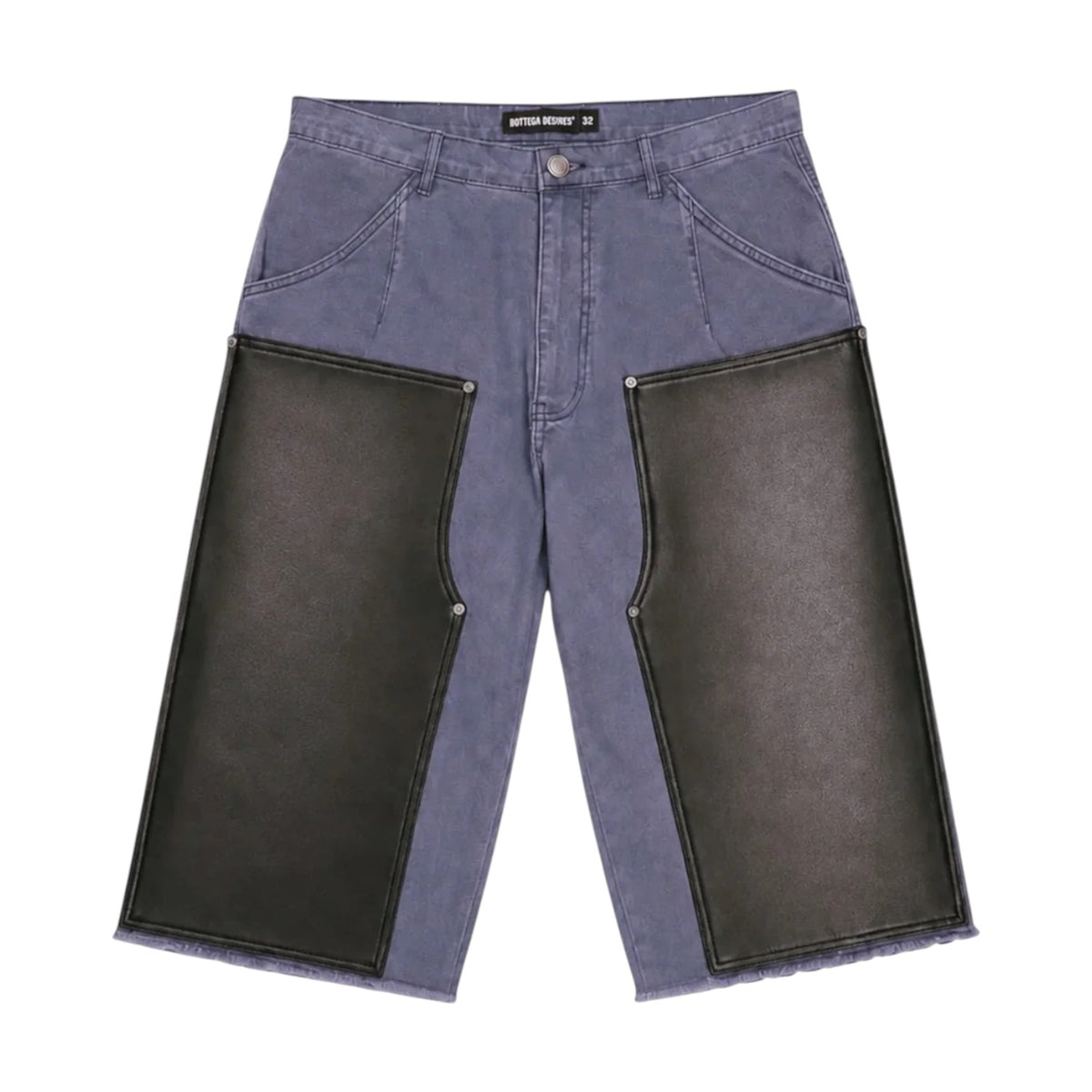 Bottega Desires 'Double Knee' Blue & Black Jean Shorts