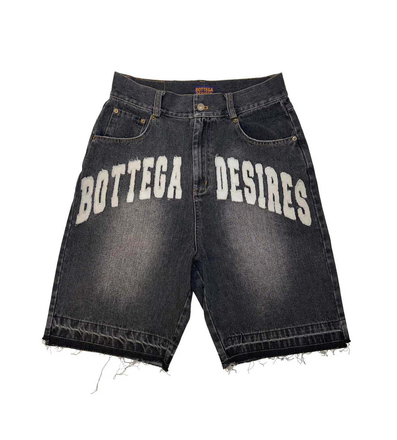 Bottega Desires 'Logo' Black Jean Shorts