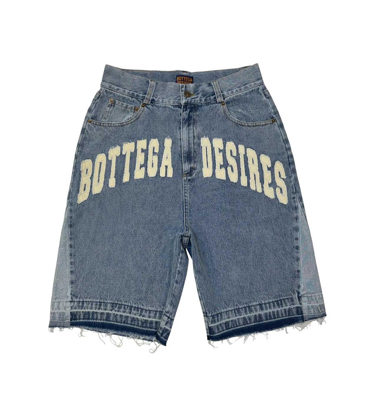 Bottega Desires 'Logo' Blue Jean Shorts