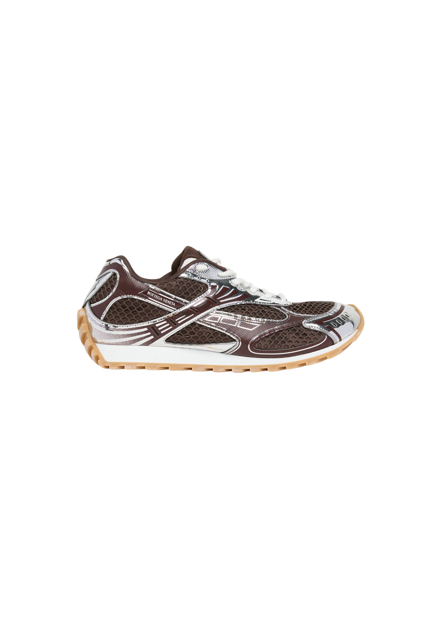 Bottega Veneta 'Orbit' Brown & Silver Sneakers