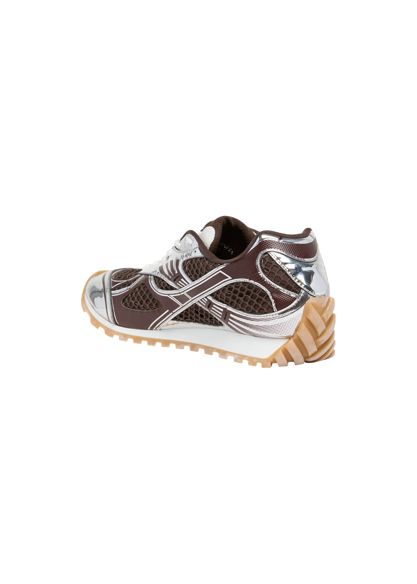 Bottega Veneta 'Orbit' Brown & Silver Sneakers