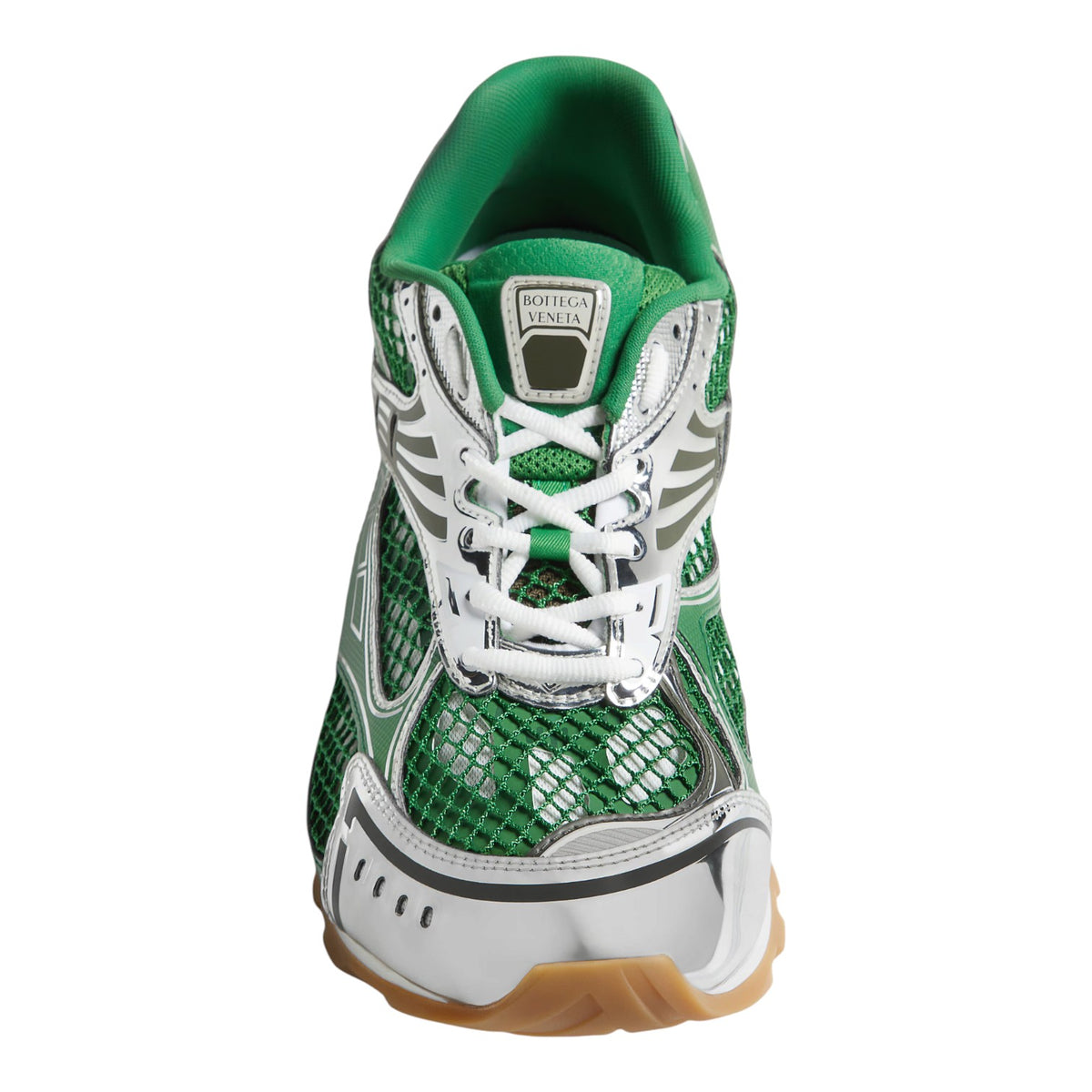 Bottega Veneta 'Orbit' Bark Green & Silver Sneakers