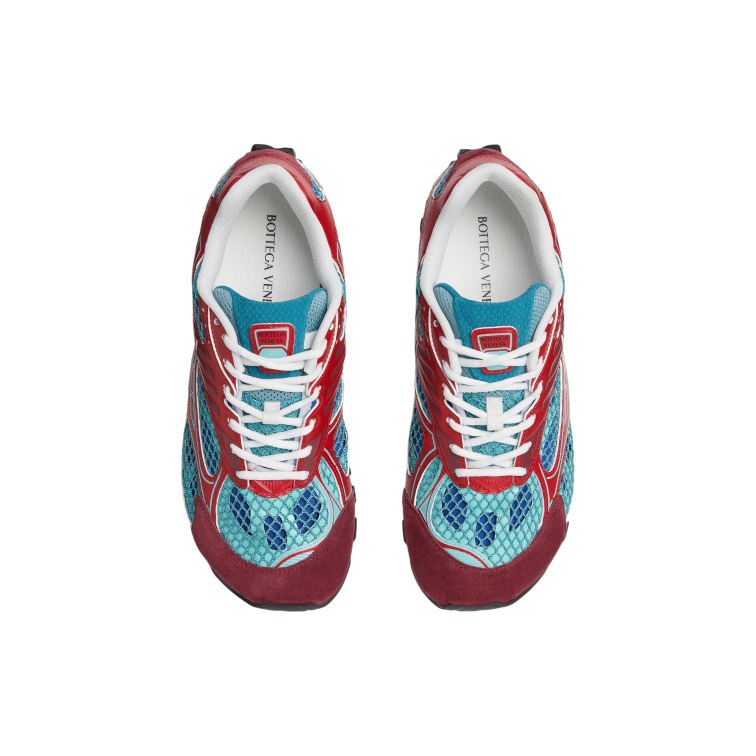 Bottega Veneta 'Orbit' Turquoise & Cherry Sneakers