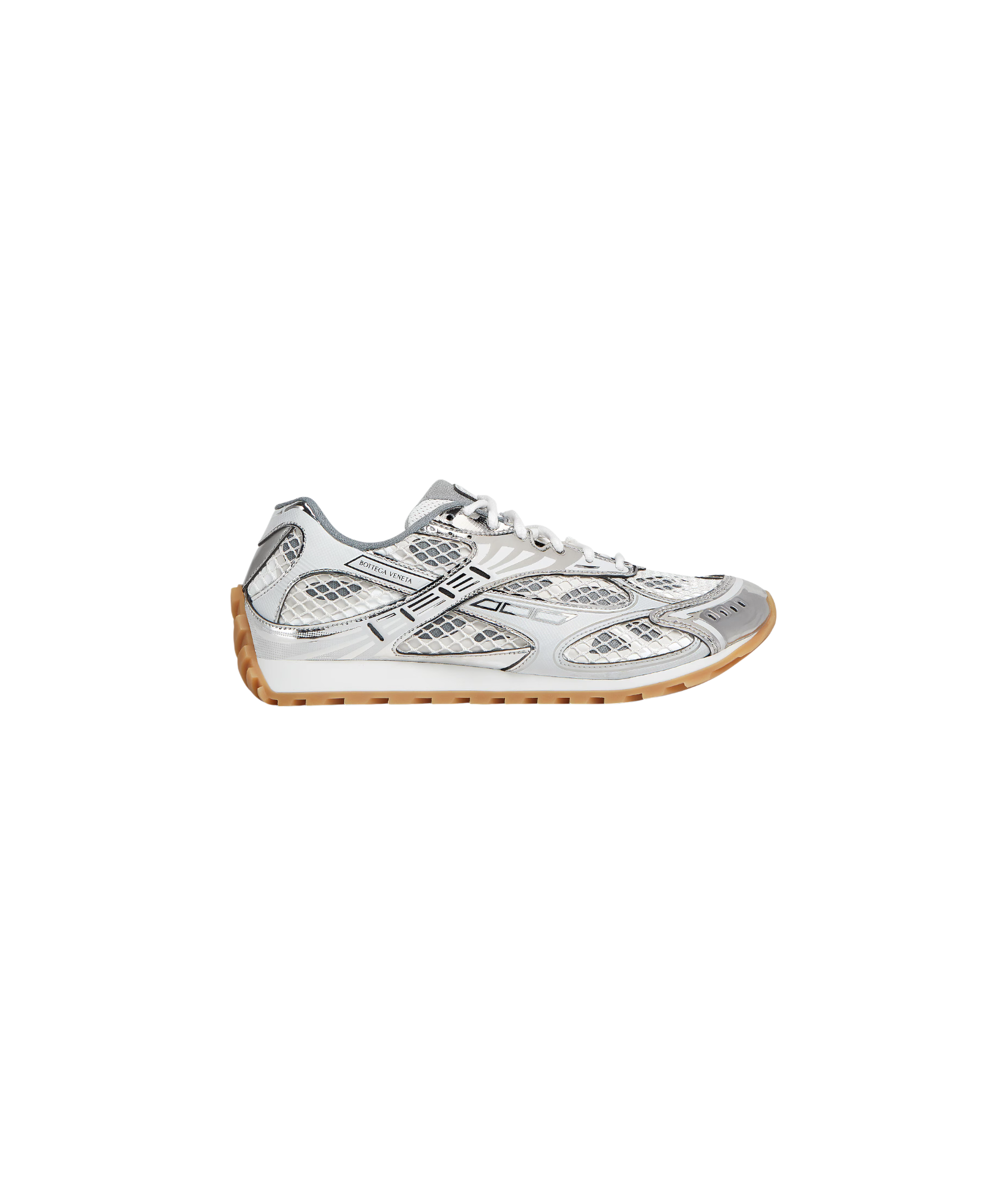 Bottega Veneta 'Orbit' White & Silver Sneakers