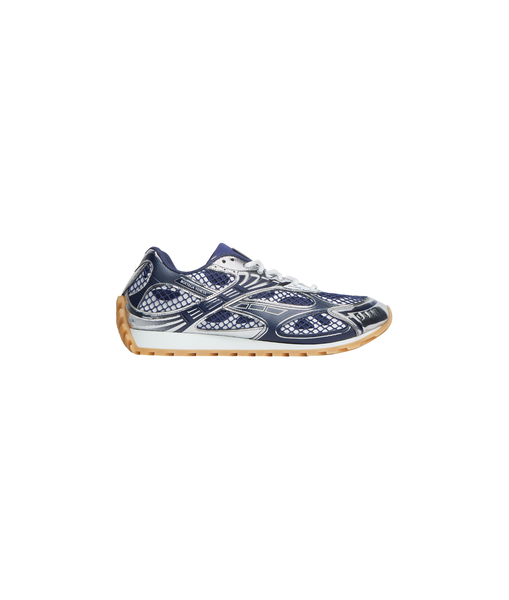 Bottega Veneta 'Orbit' Blue Venezia & Silver Sneakers