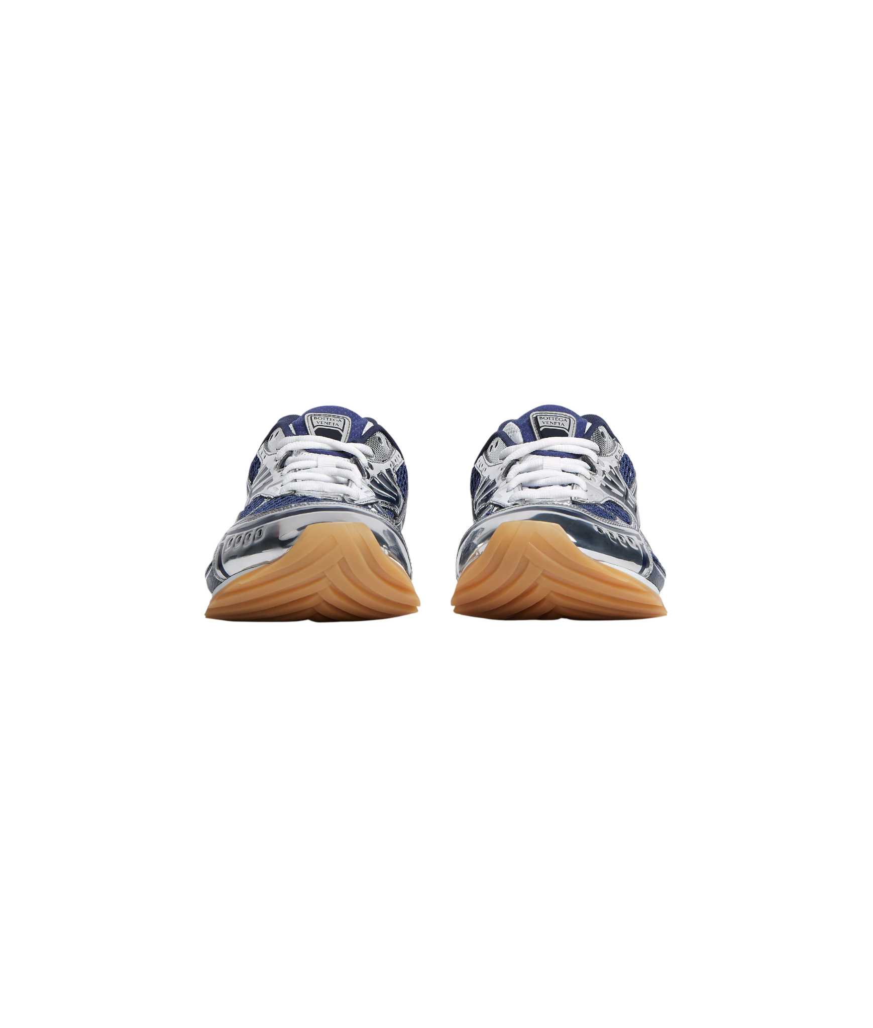 Bottega Veneta 'Orbit' Blue Venezia & Silver Sneakers