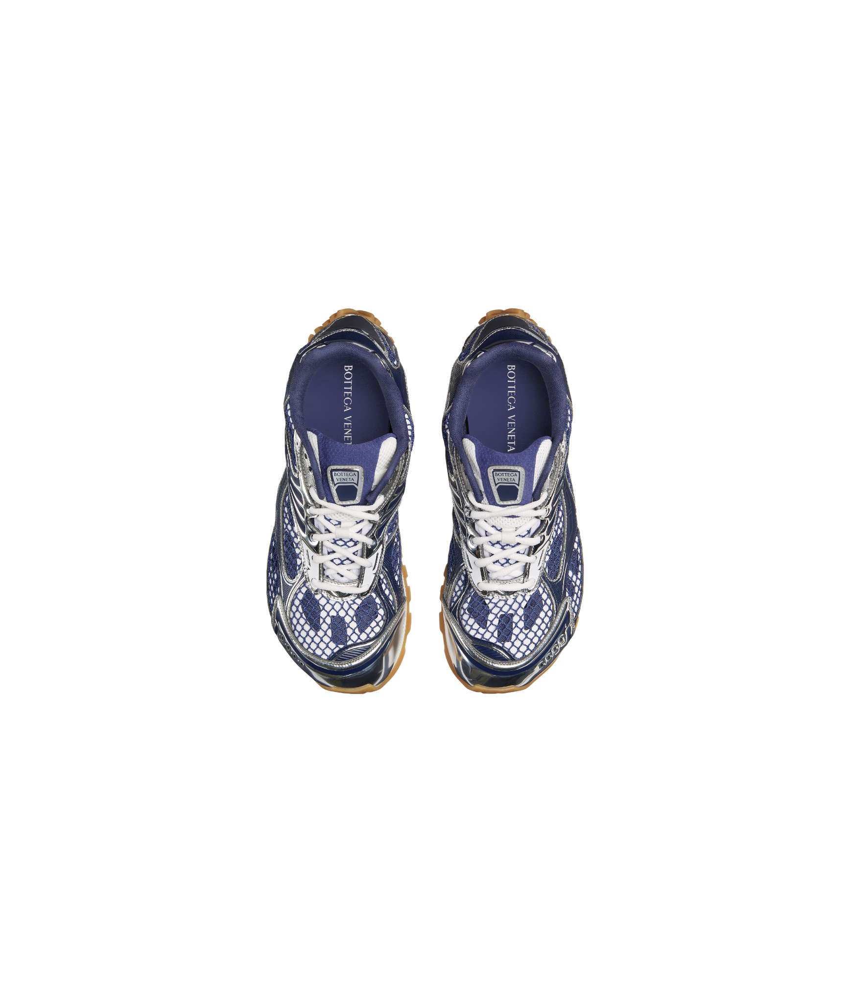 Bottega Veneta 'Orbit' Blue Venezia & Silver Sneakers