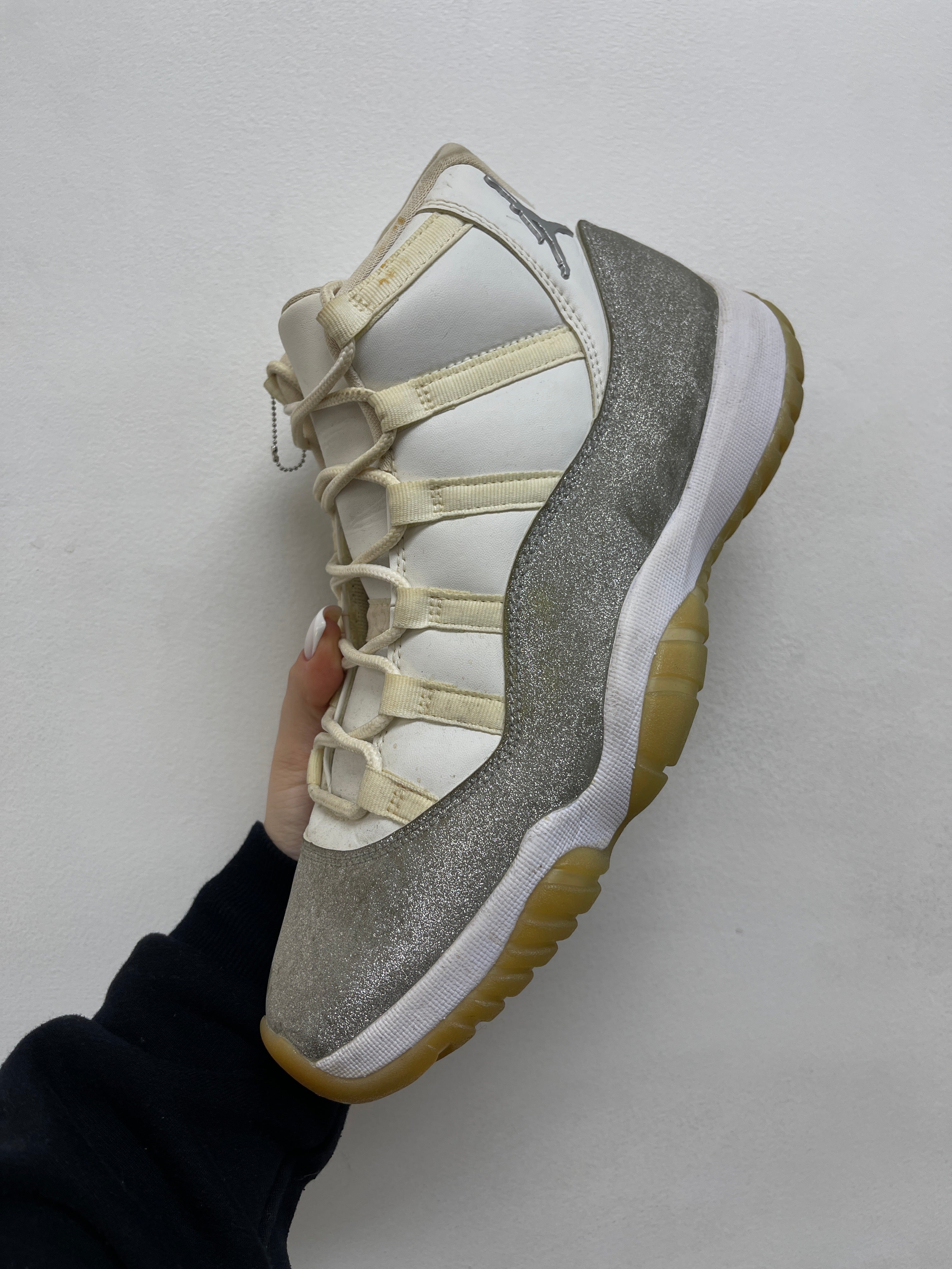 Jordan 11 White Metallic Silver Sneakers