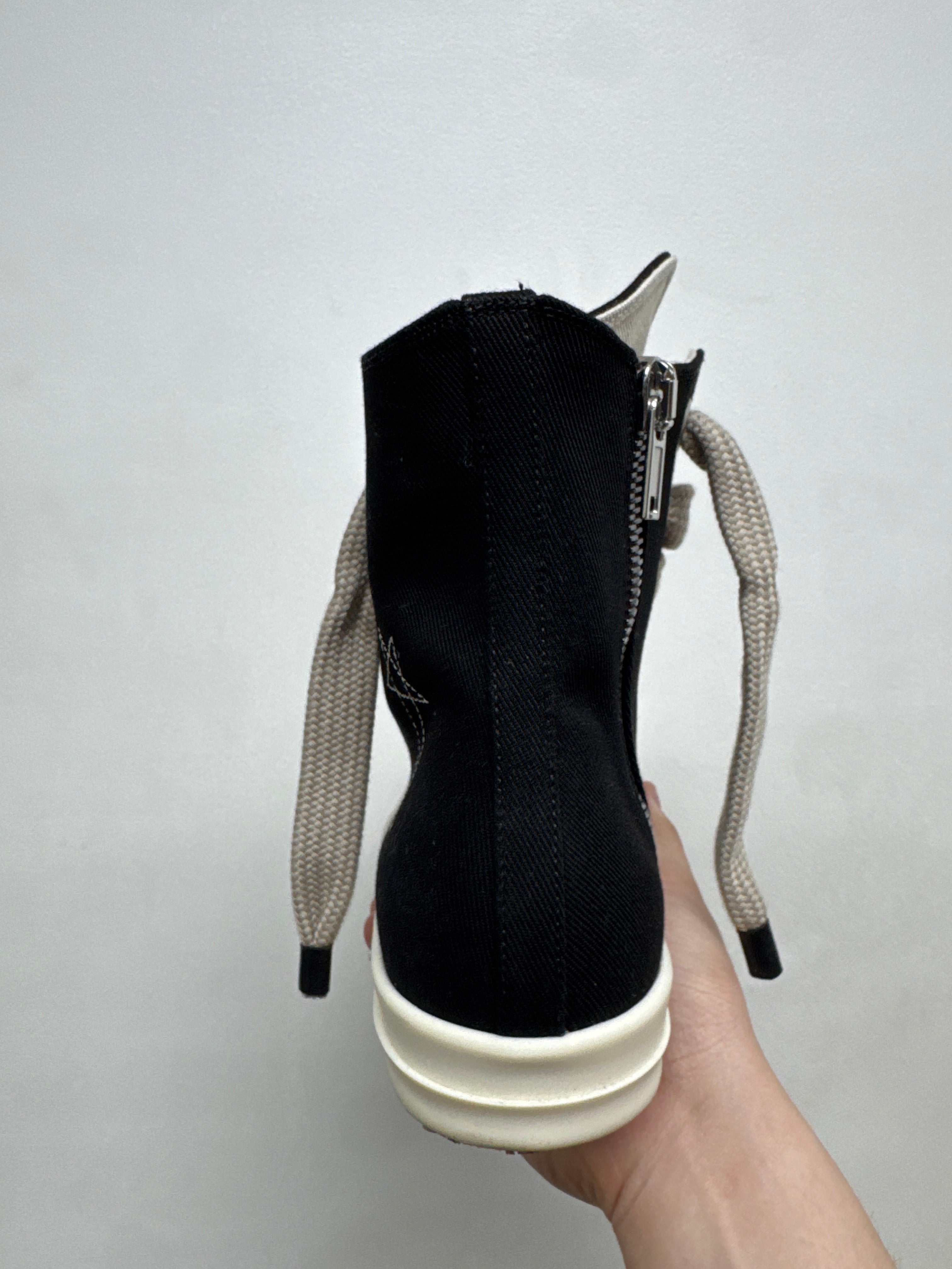 Rick Owens Black Penta Jumbo Lace Ramone High Sneakers