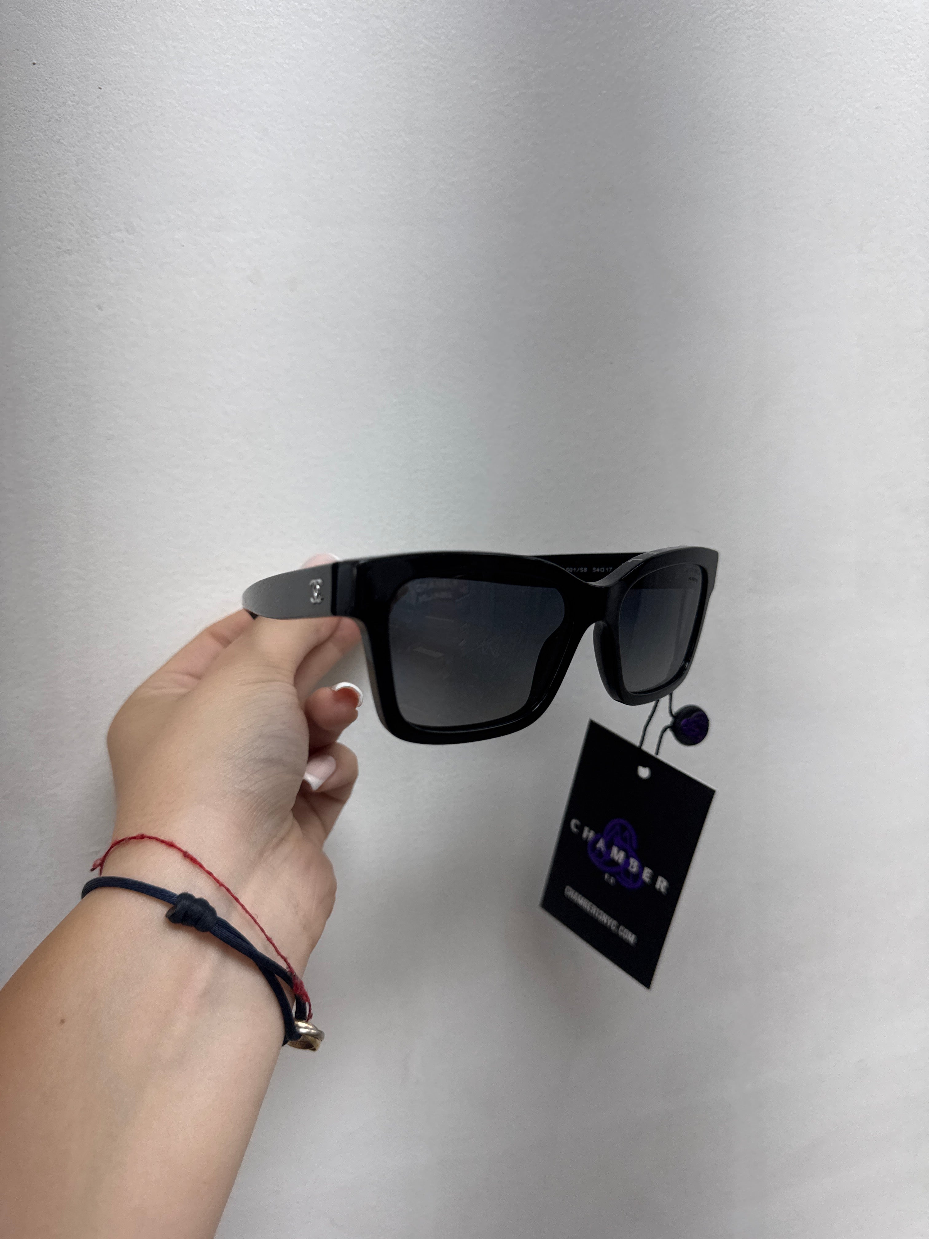 Chanel Black Top Logo Polarized Sunglasses