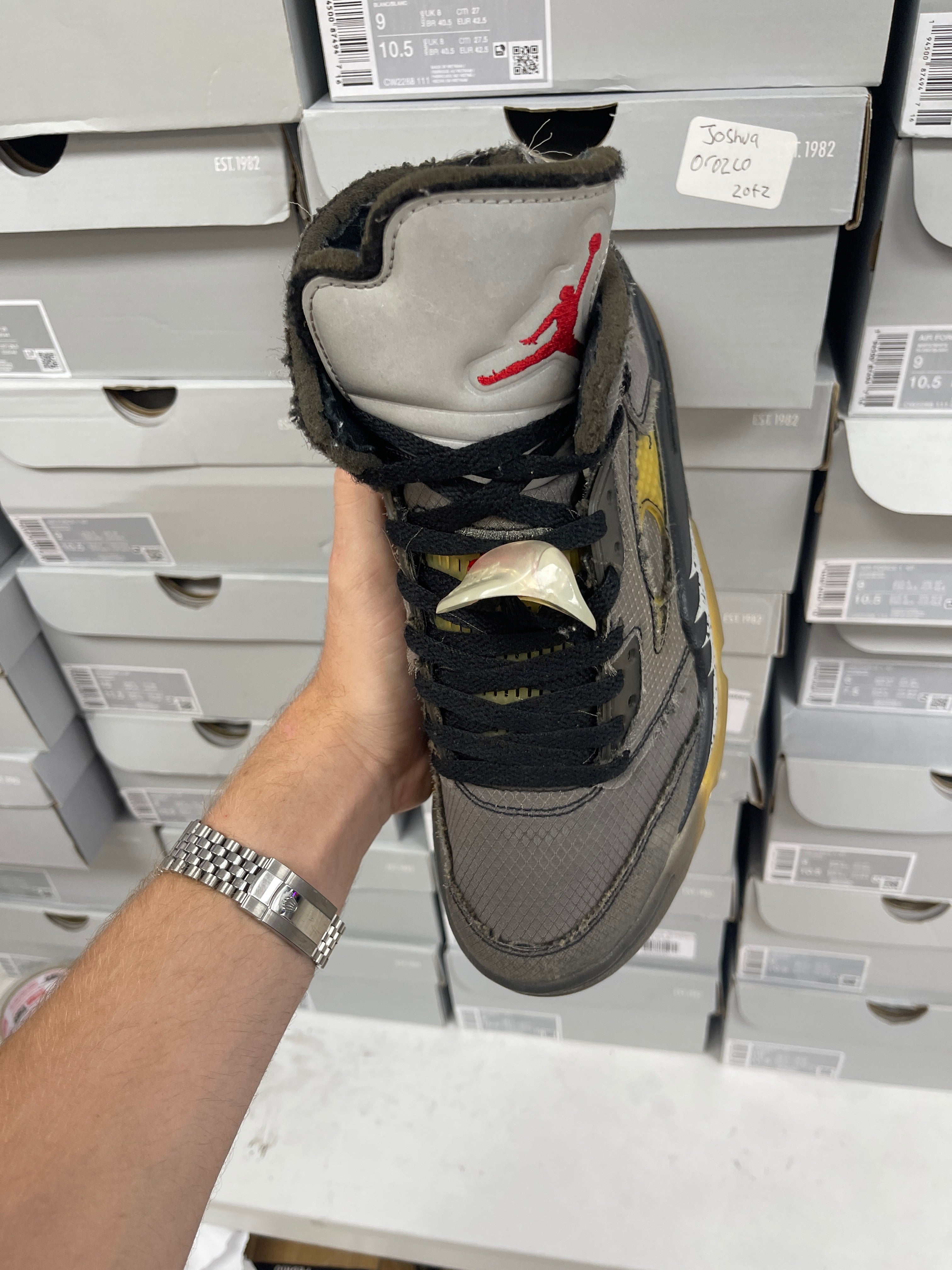 Jordan 5 x Off-White Muslin Sneakers