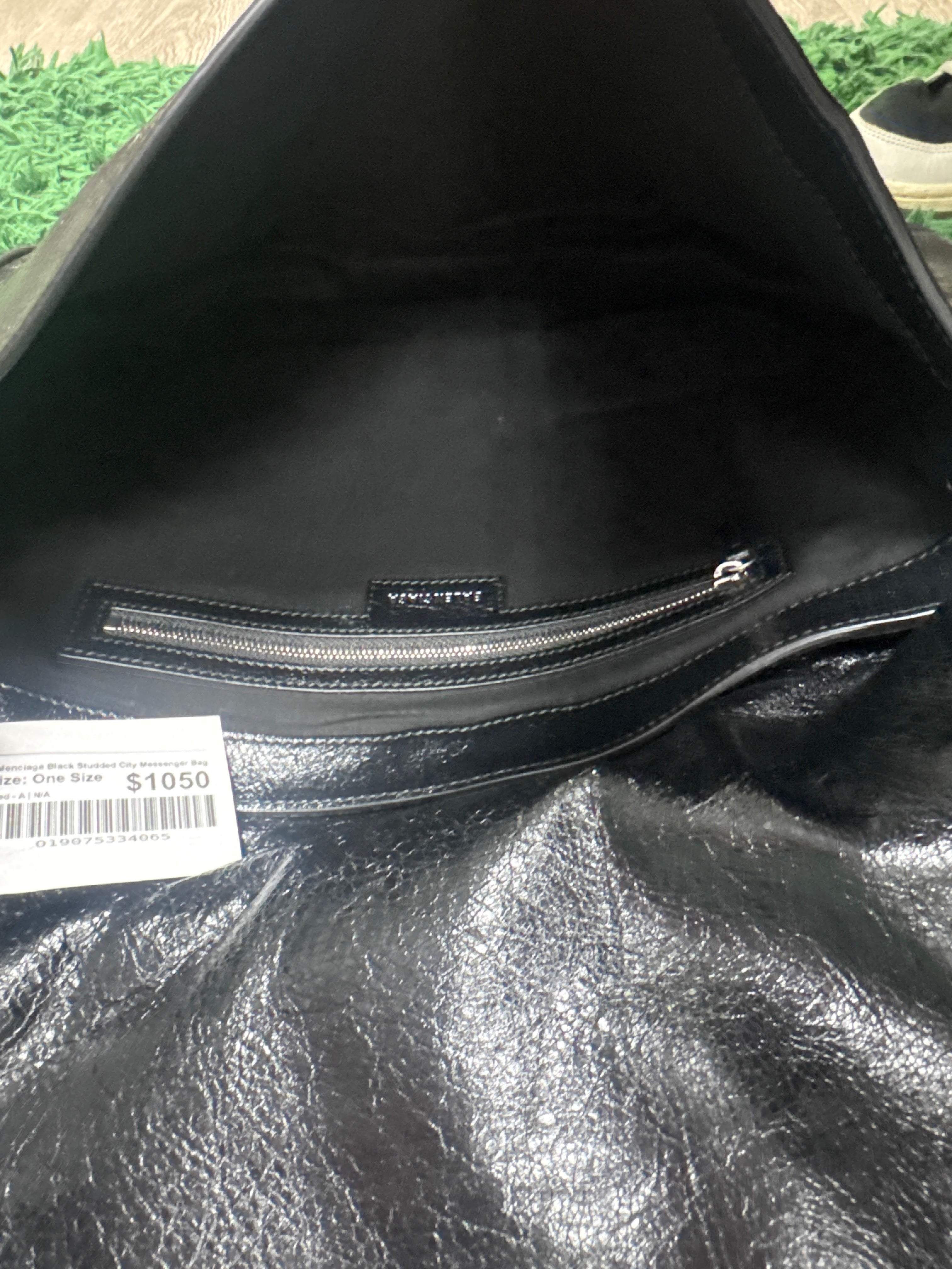 Balenciaga Black Studded City Messenger Bag