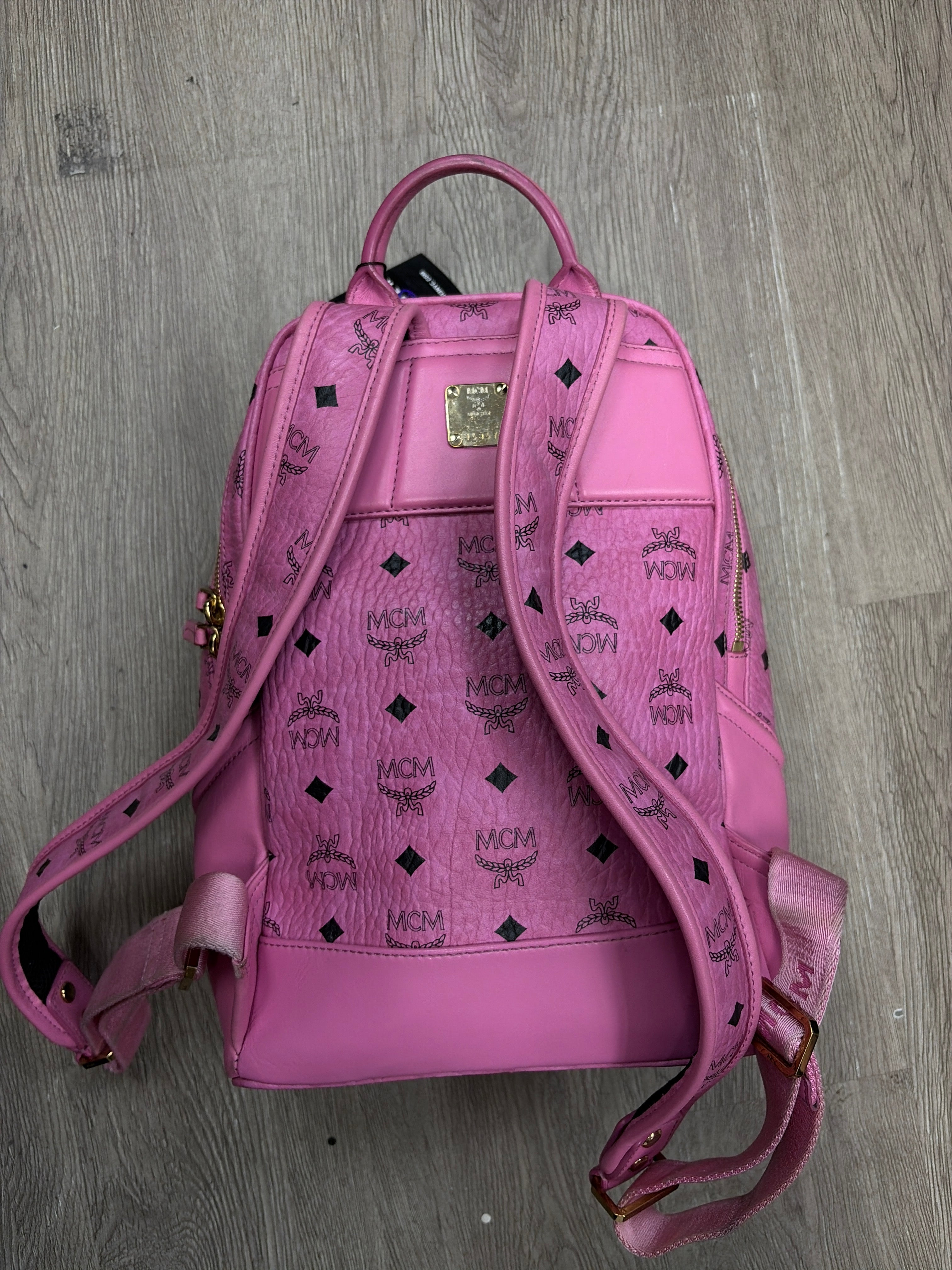 MCM Pink Monogram Backpack