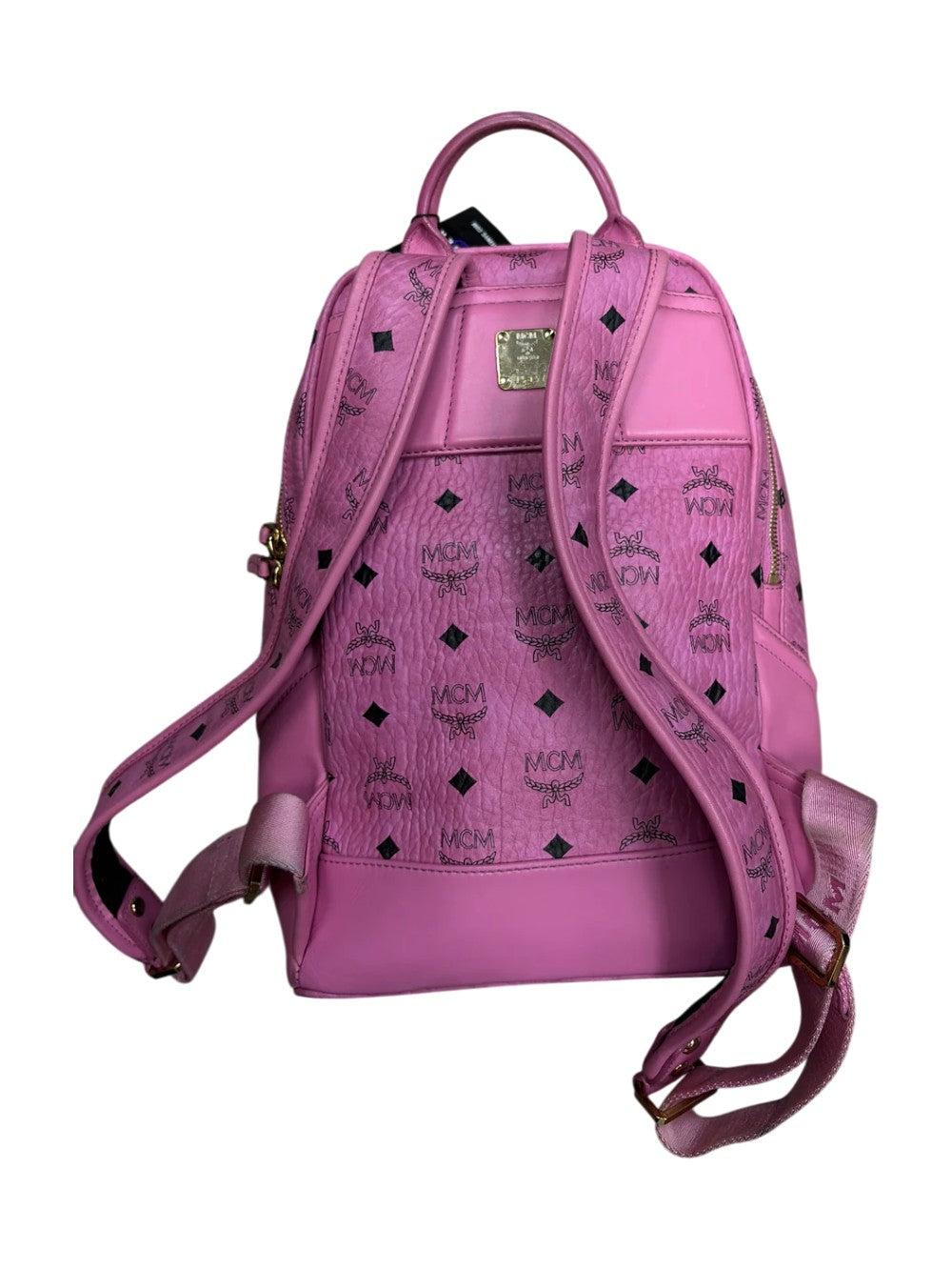 MCM Monogram Pink Backpack