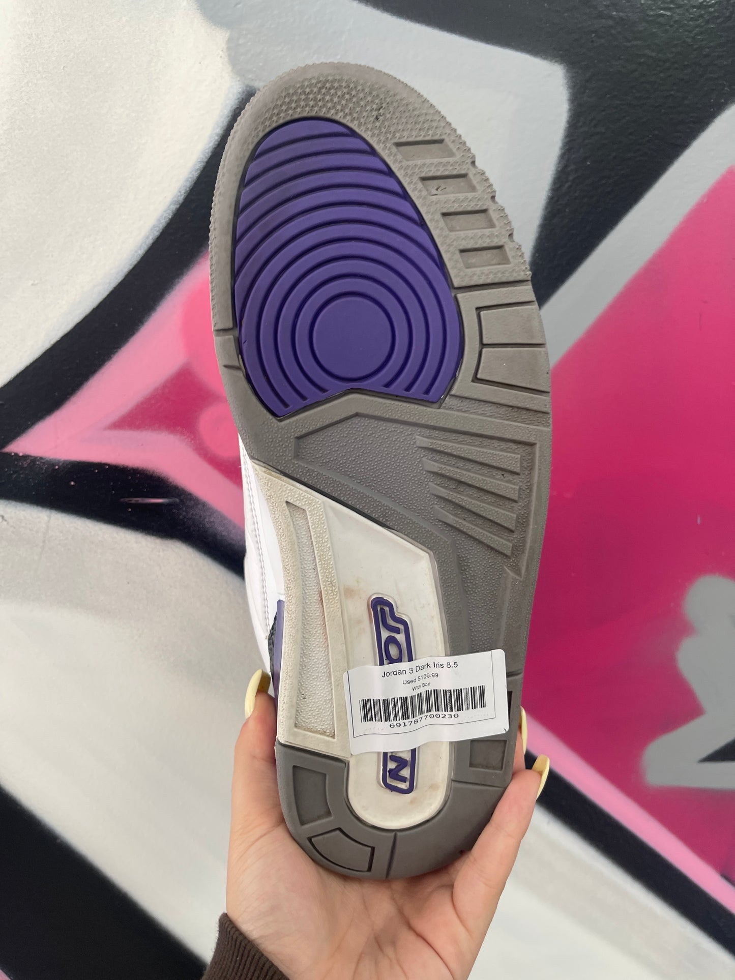 Jordan 3 Dark Iris Used With Box