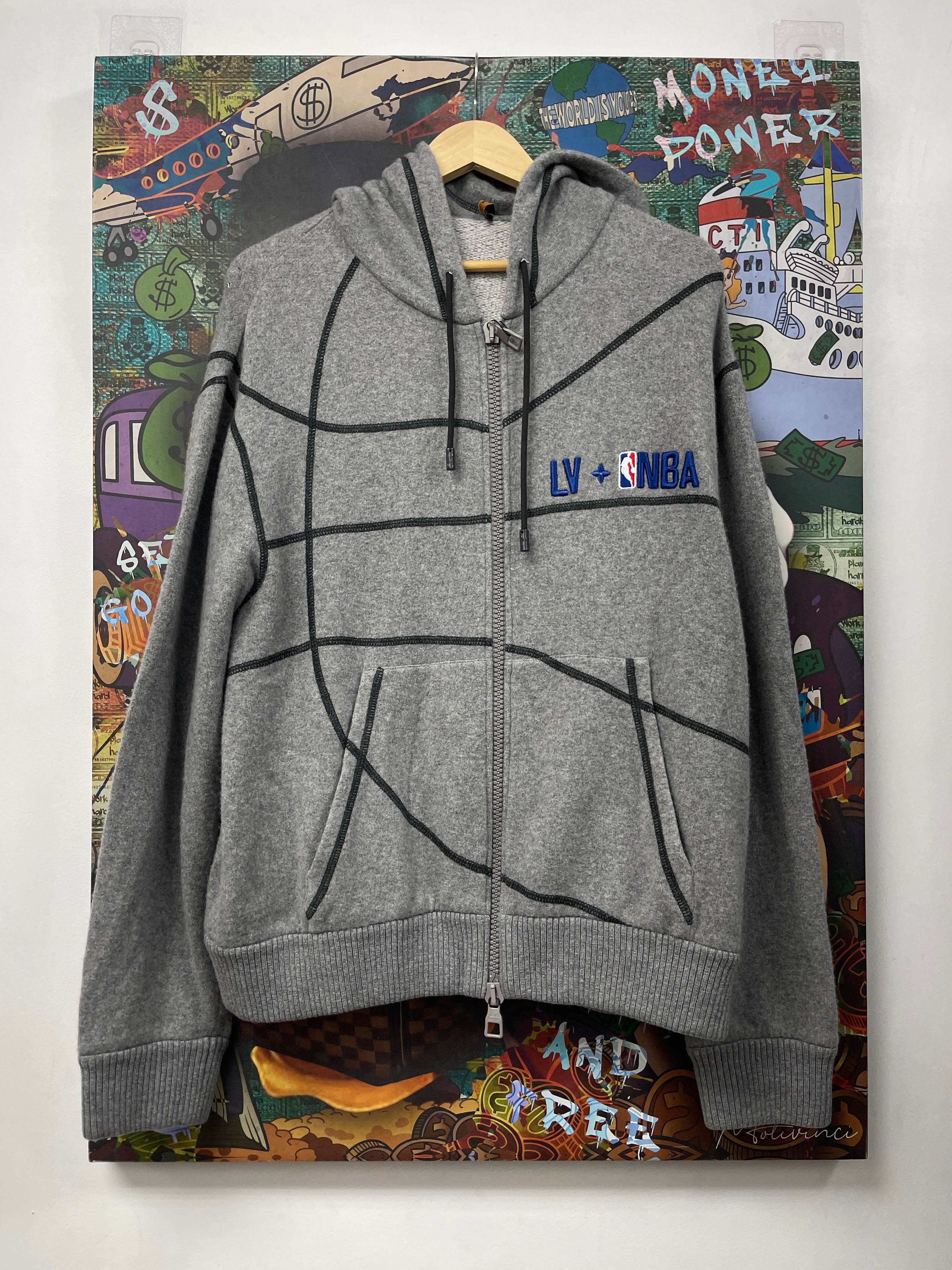 Louis Vuitton x NBA Grey Basketball Zip Up Hoodie