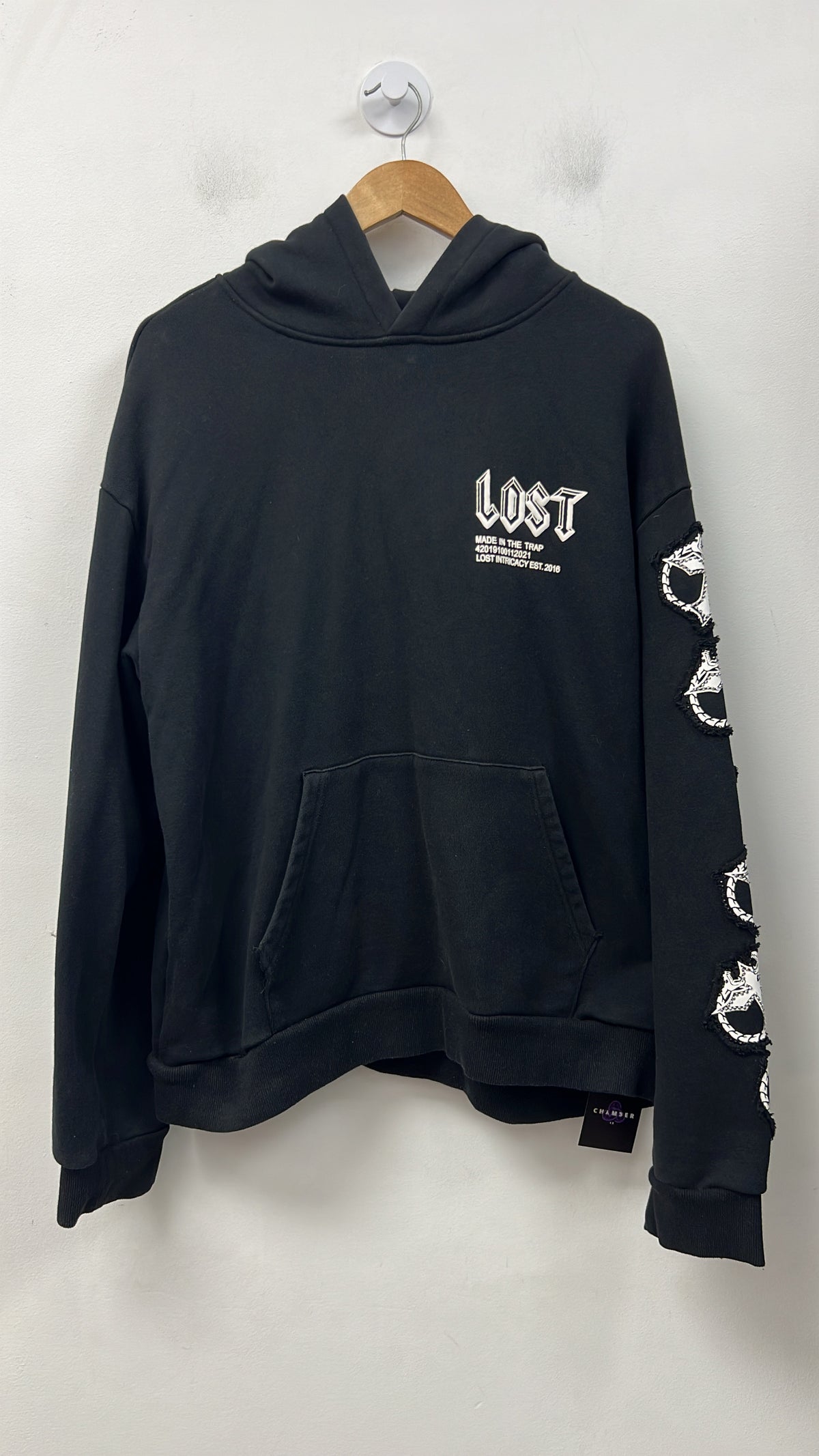 Lost Intricacy Black White Mitt Hoodie